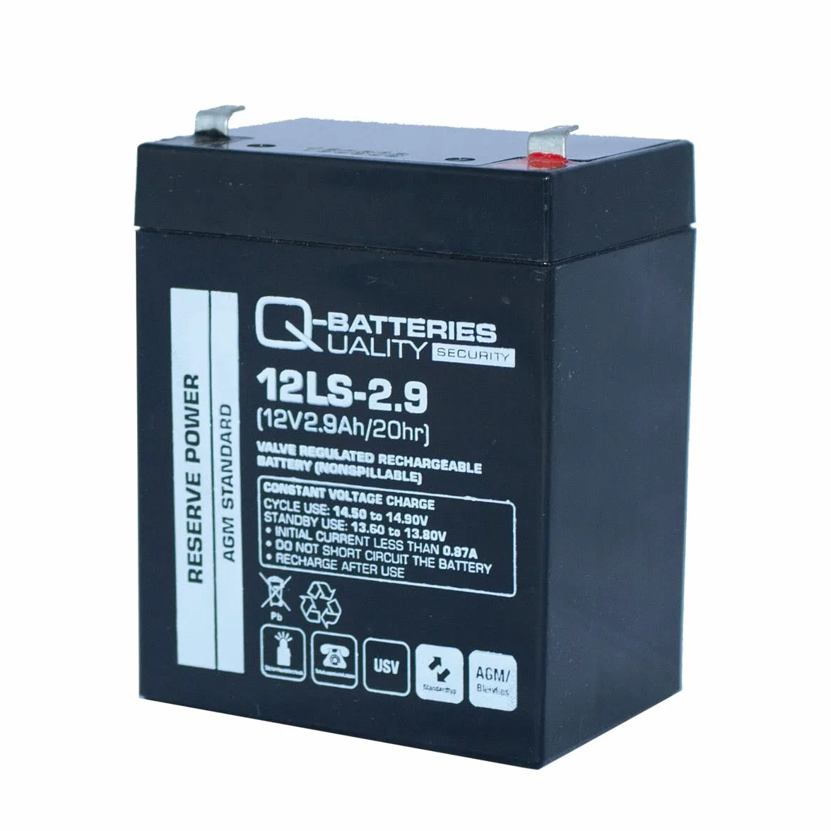 Q-Batteries 12LS-2.9 Batterie Plomb-Polaire 12 V 2,9 Ah AGM VRLA