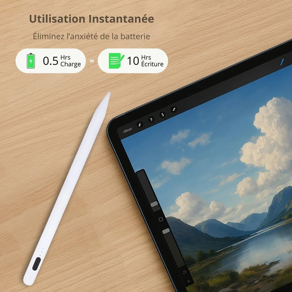 Stylet Compatible Alldocube iPlay 70 Mini Ultra, Charge Rapide, Rejet Paume, Détection Inclinaison, Fixation Magnétique