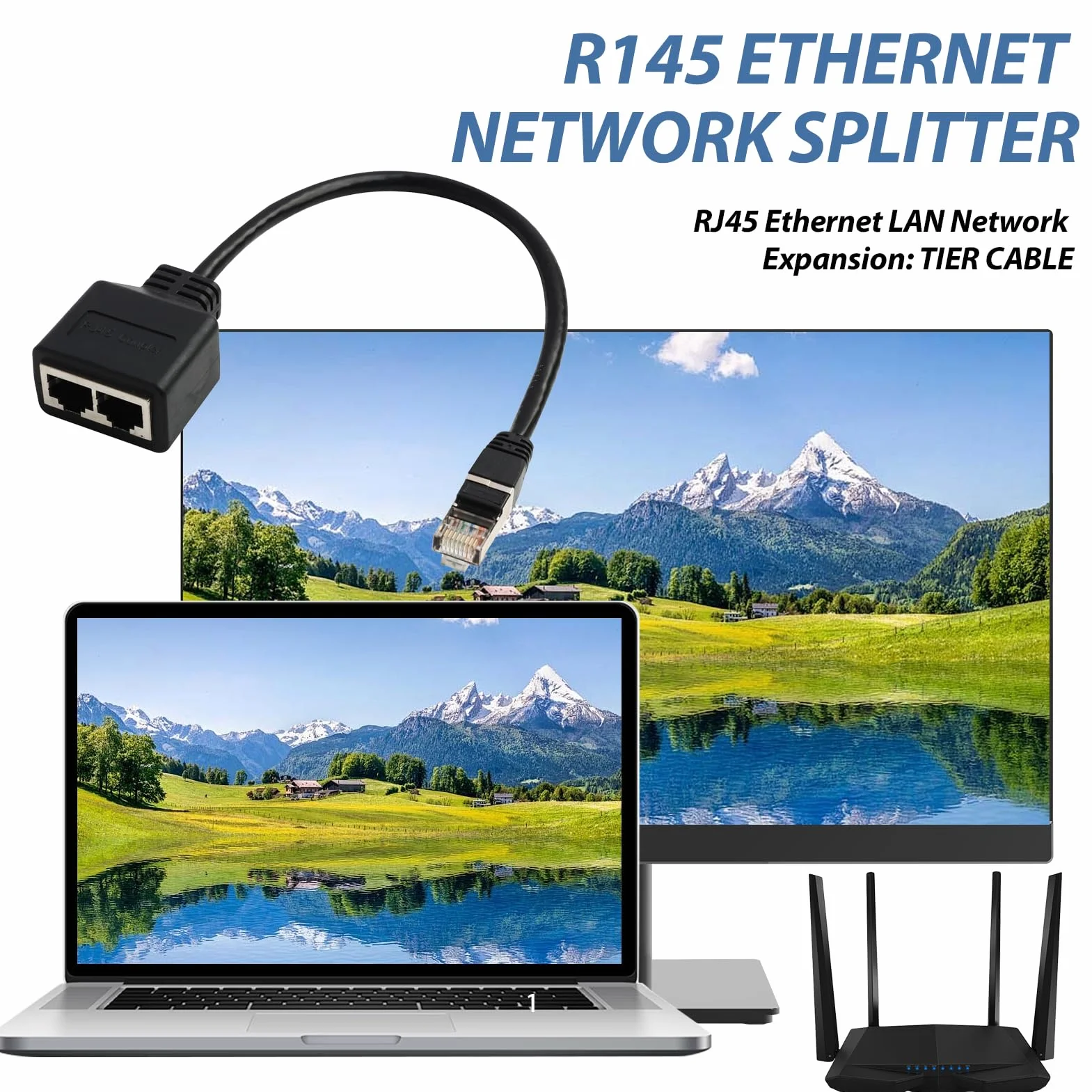 Coupleur RJ45 Répartiteur Ethernet LAN 1 vers 2 Adaptateur Cat5 Cat5e Cat6 Cat7