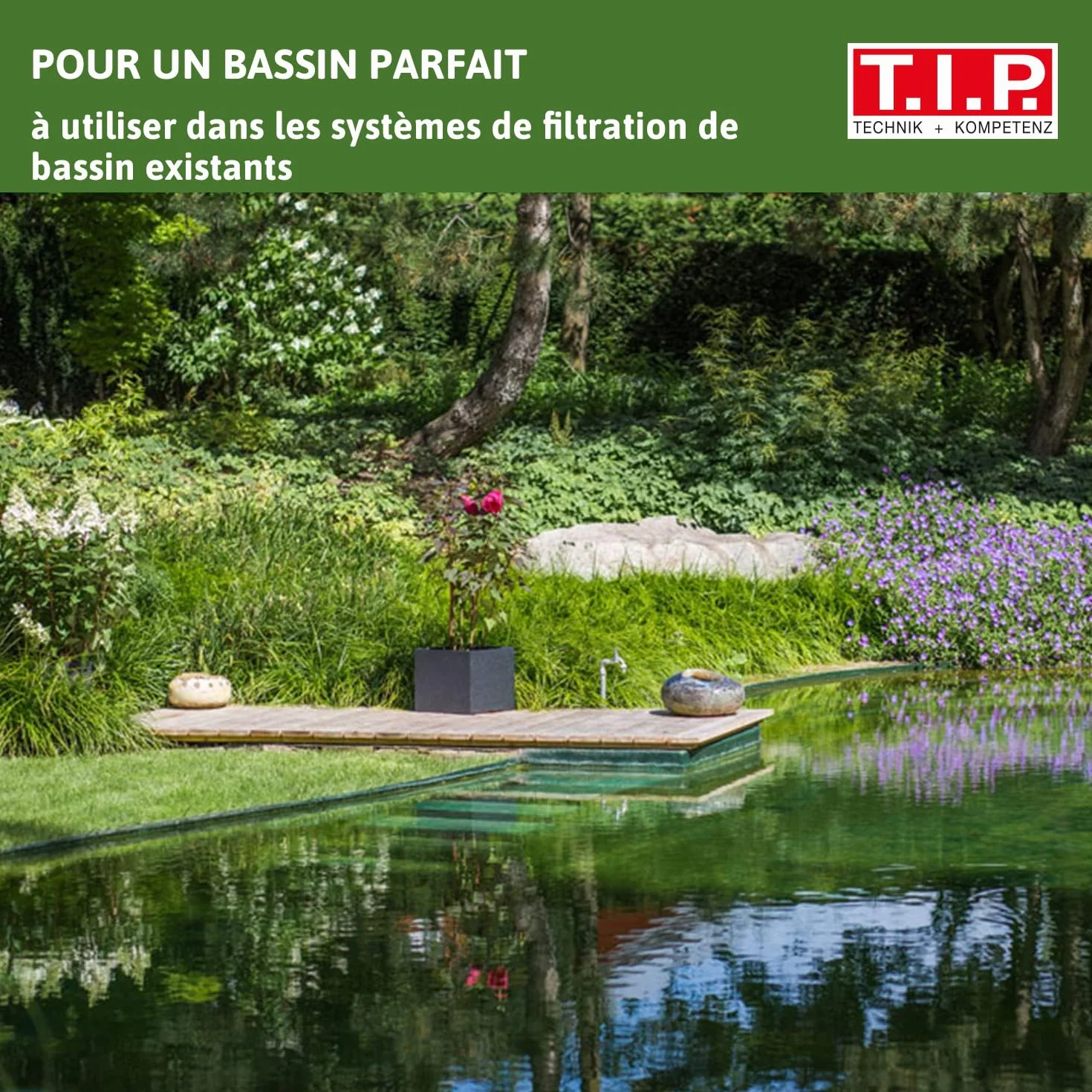 T.I.P. Tapis Japonais Premium Filtration 45x32 cm Bleu pour Bassin Extérieur