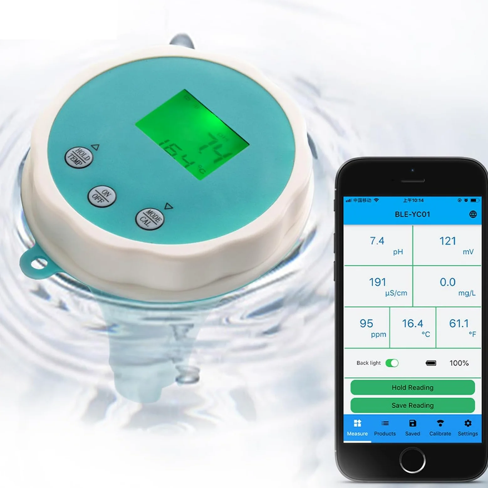 Generic Testeur d'eau Bluetooth pour piscine – Surveillance du pH et du chlore – 1 pièce