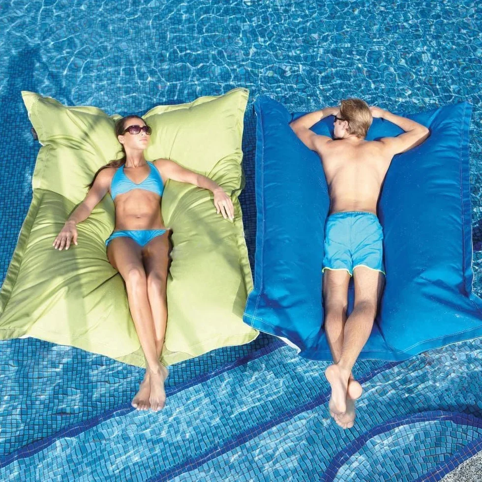 Pouf Flottant pour Piscine, Grand Pouf Confortable pour Extérieur Intérieur, Côté Piscine, Haricot Flottant, Canapé
