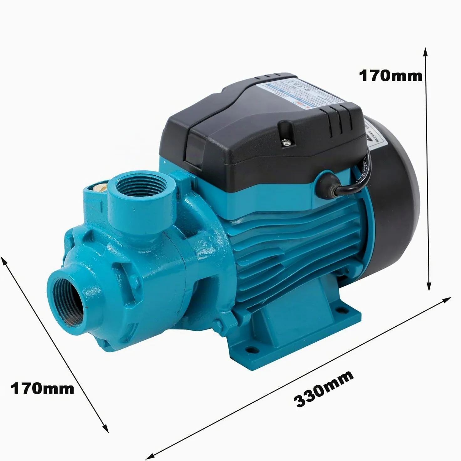 KATSU Pompe à Eau Périphérique Centrifuge électrique Industriel 1/2 HP 220V pour Eau Propre, Adaptée au Réservoir de Ferme de Jardin d'étang Maison 151112