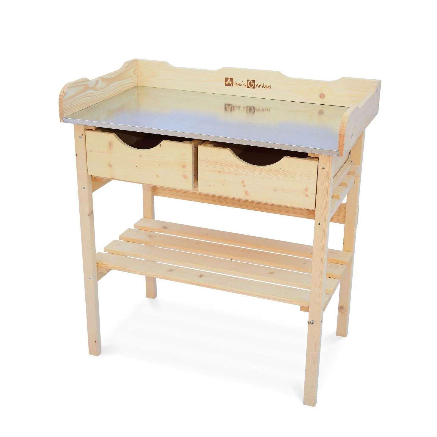 Alice's Garden Table de rempotage Petunia 2 tiroirs établi extérieur Bois