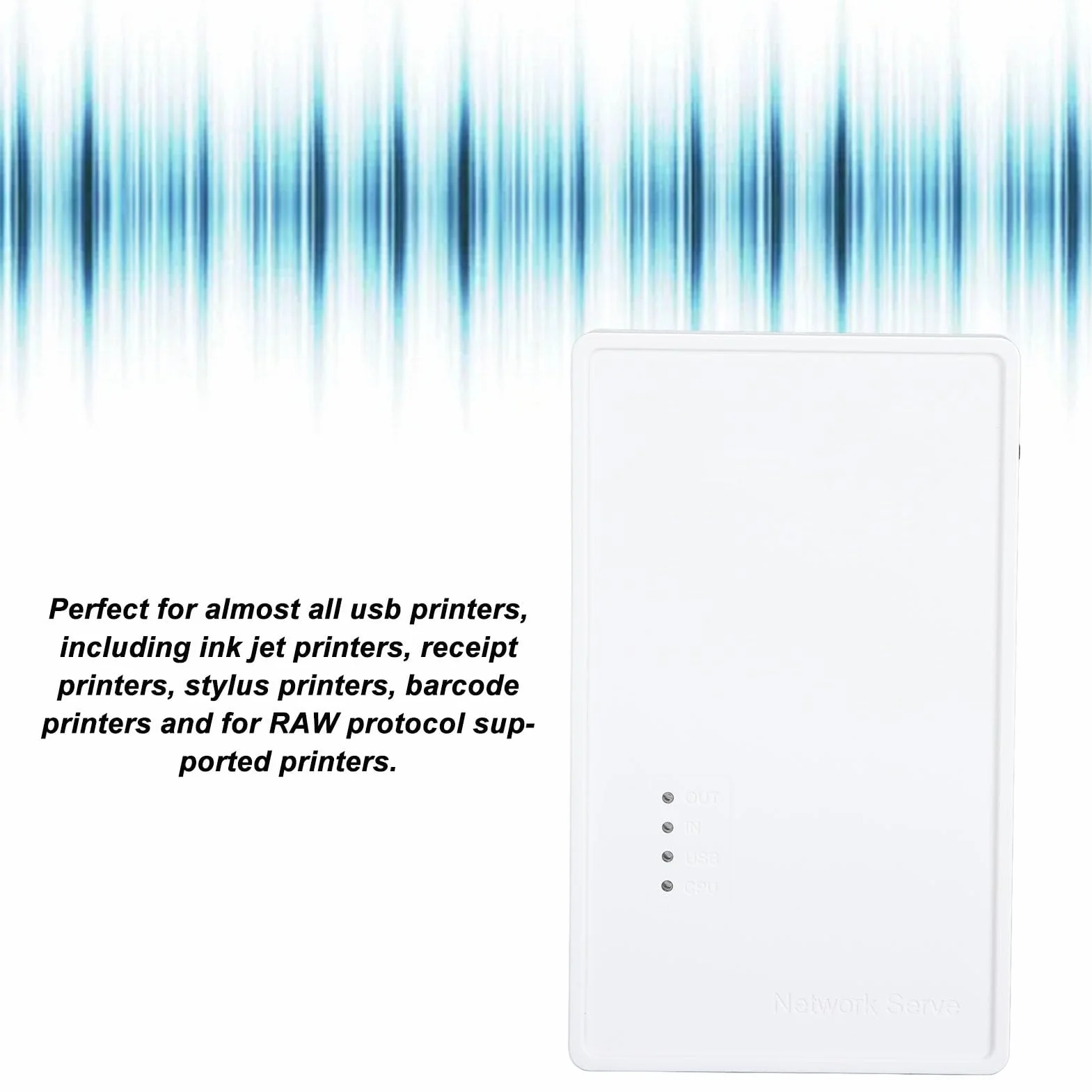 Ciciglow Serveur d'impression sans fil USB 2.0 480 Mbps Pont LAN 10/100 Mbps