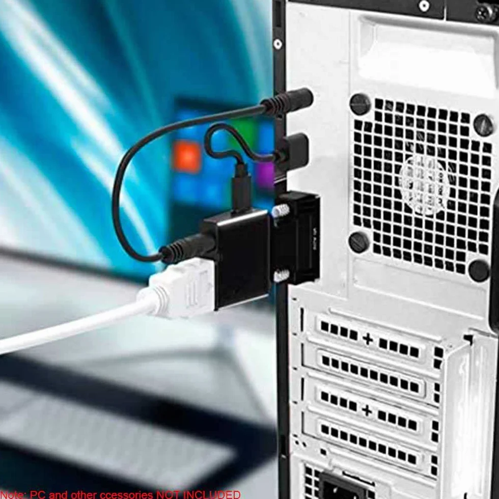 OcioDual Adaptateur VGA Mâle vers HDMI Femelle Convertisseur 1080p pour Ordinateur Portable TV