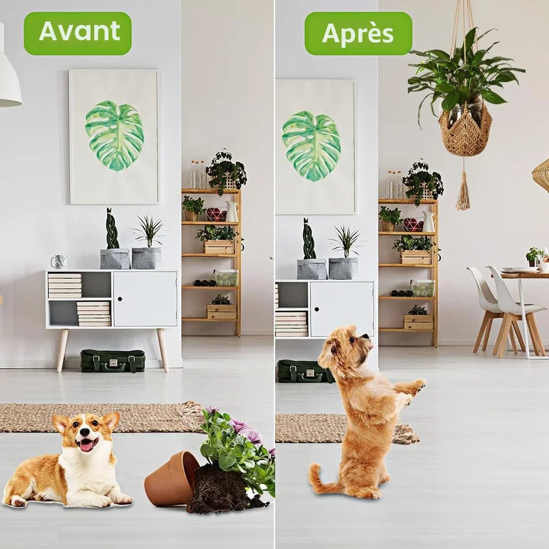 Supports de Plantes en Corde de Jute Lot de 2 avec Crochets - Support de Pot de Fleurs en Macramé