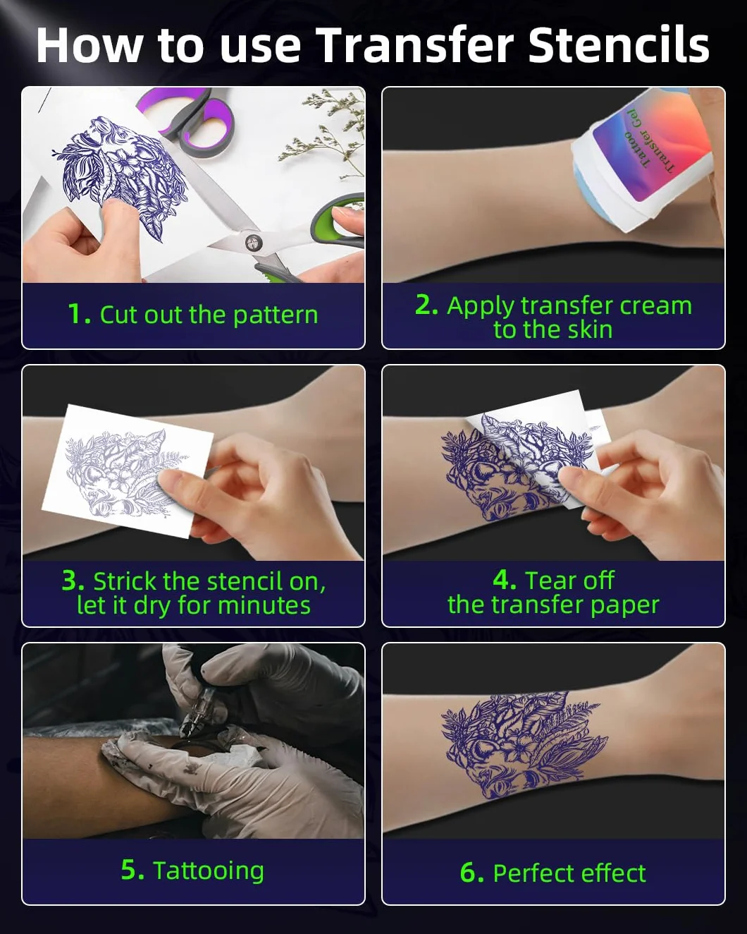 Thermocopieur Tatouage Bluetooth P84 Imprimante Stencil 5 Feuilles Papier Transfert Noir