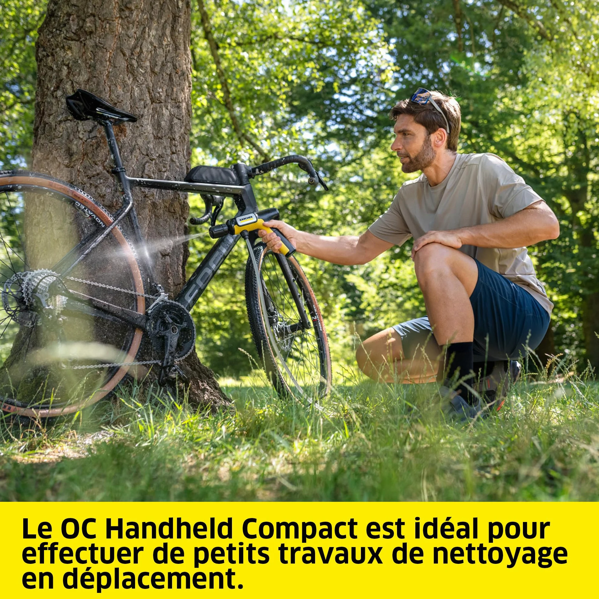 Le Nettoyeur Mobile à Pression OC Compact BA, Pression : 15 Bars, débit d'eau : 150 l/h, autonomie : jusqu'à 30 Min, Poids : 0,8 kg, Batterie Lithium-ION, buse Multi Jet 4 en 1.