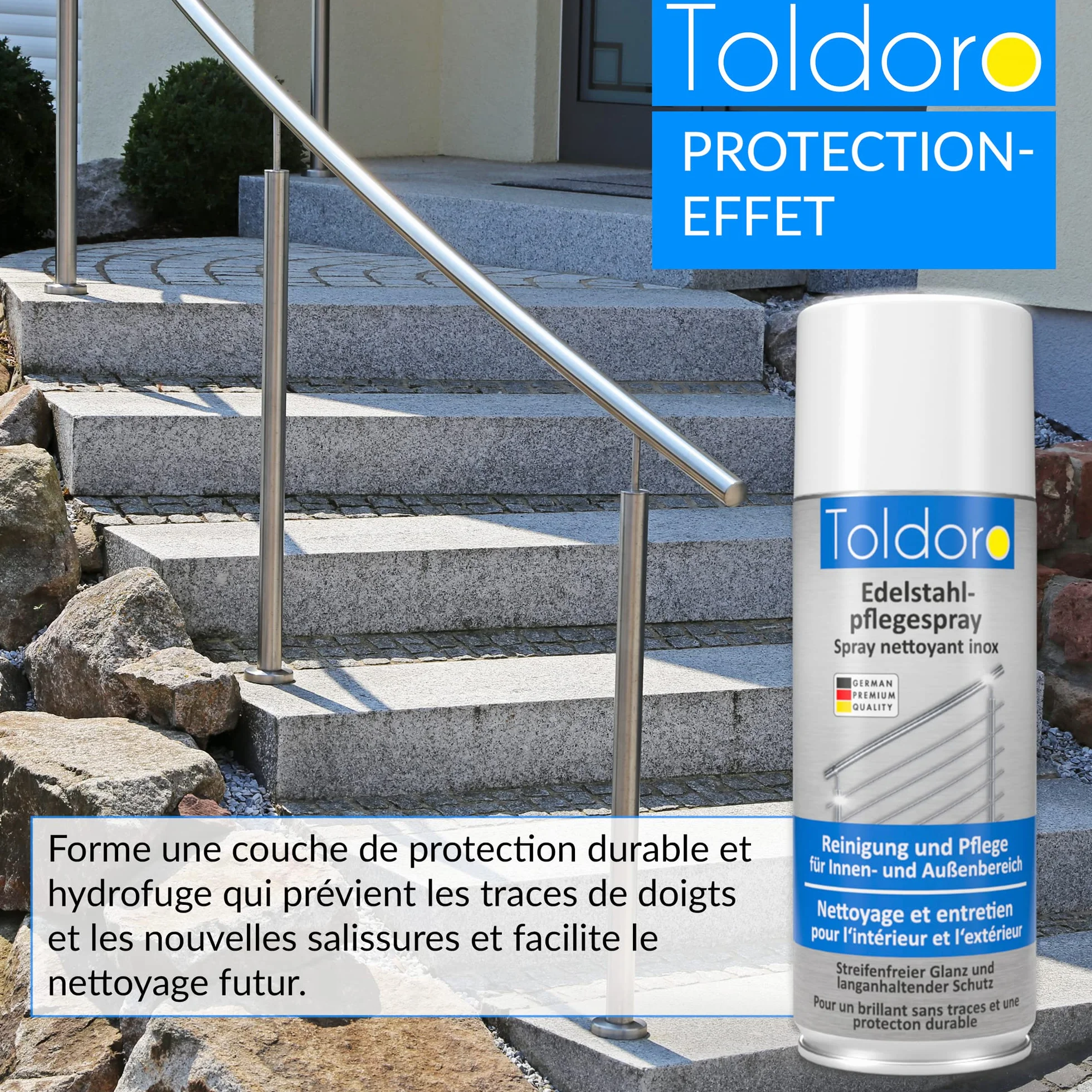 Nettoyant inox professionnel 400ml Toldoro vaporisateur degraissant barbecue cuisine