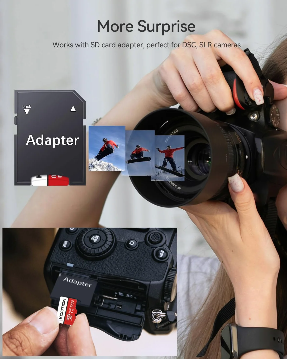 KOOTION Carte Micro SD 128 Go UHS-I Classe 10 U1 A1