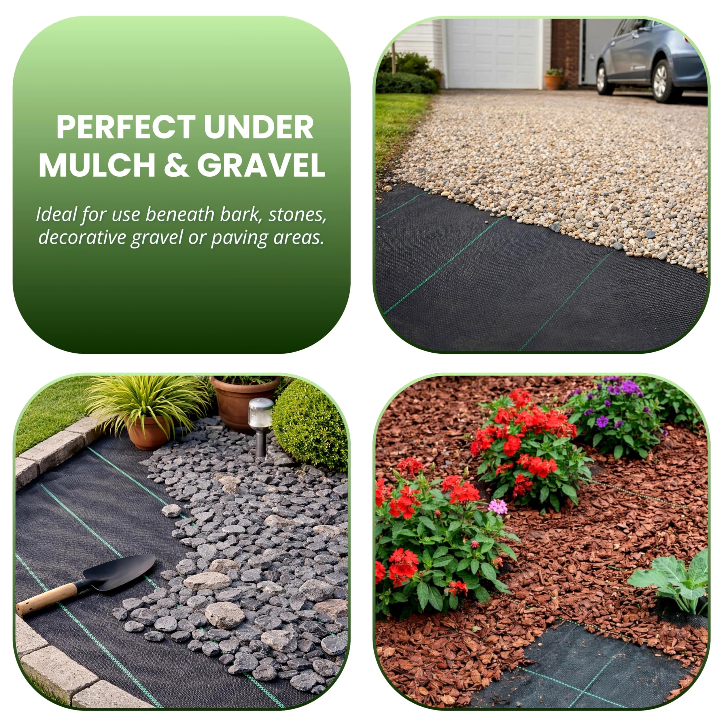 Jardin Mile® 1m x 50m Tissu Anti Mauvaises Herbes Ultra résistant de Membrane paillis Sol Jardin Allée Paysage