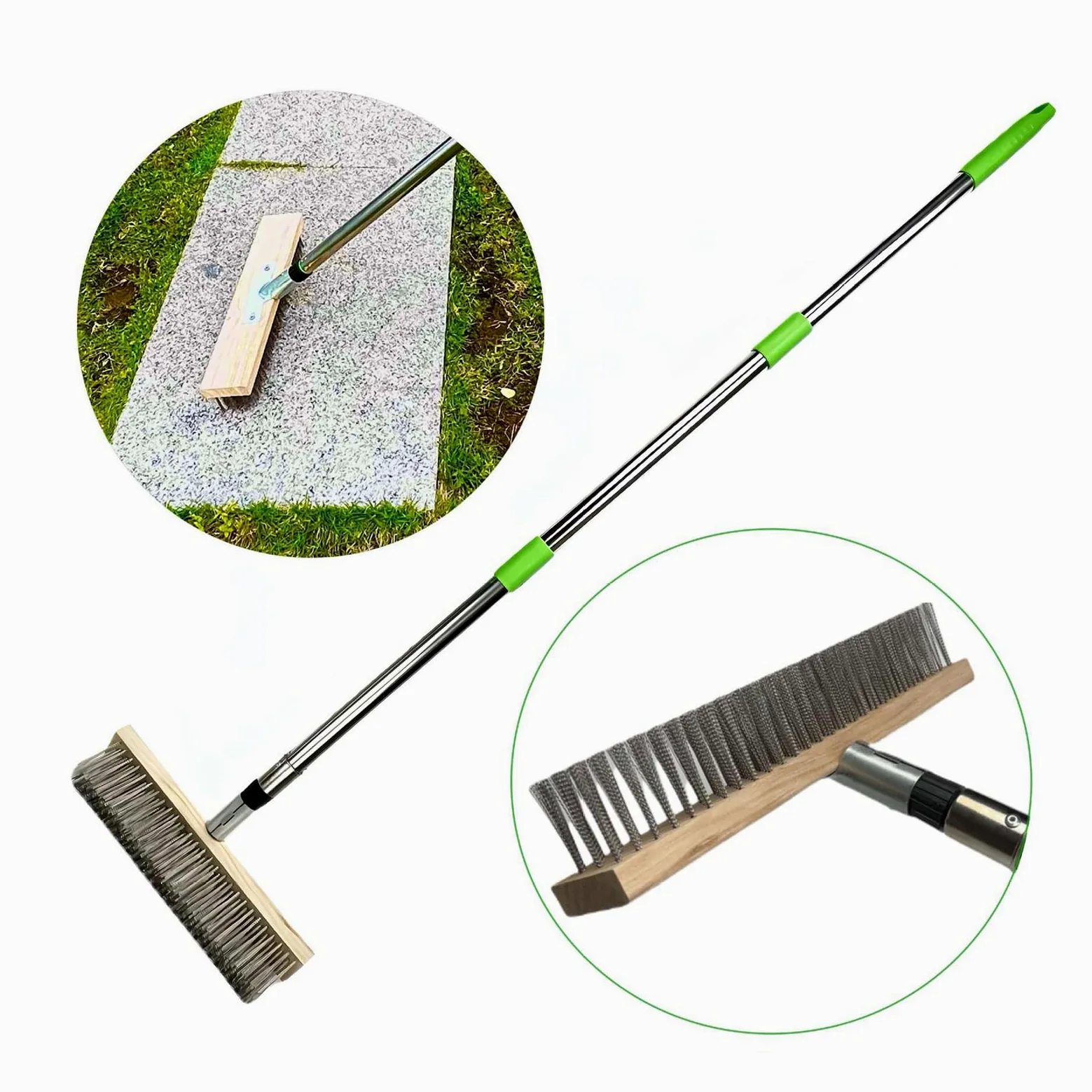 Brosse métallique de nettoyage Grattoir à poils durs pour sol | Balai de sol extérieur pour béton, carrelage, terrasse, joint, patio, jardin, garage, maison pour extérieur, béton,