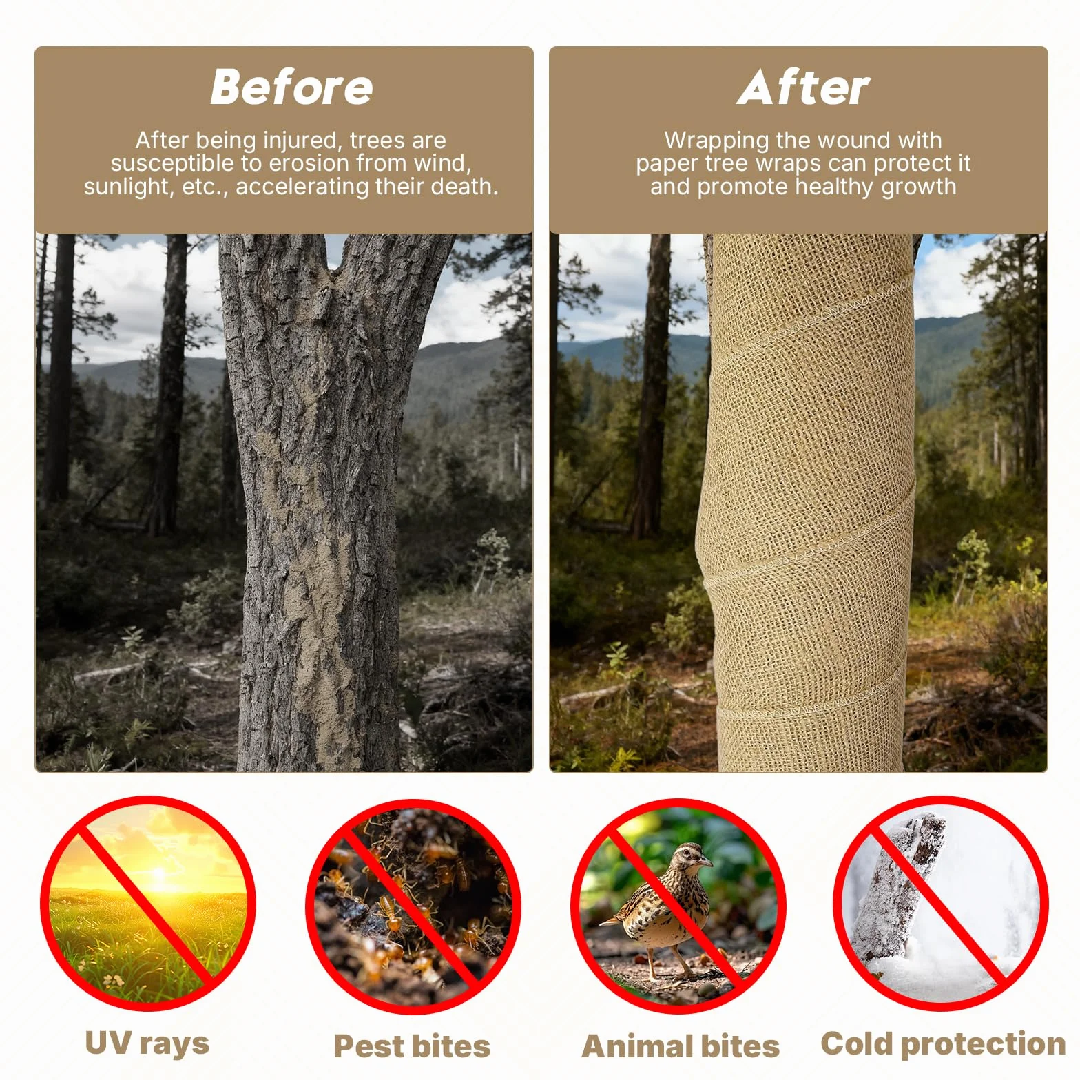 Storystore Protection tronc arbre toile jute 40 cm x 6 m rouleau extérieur