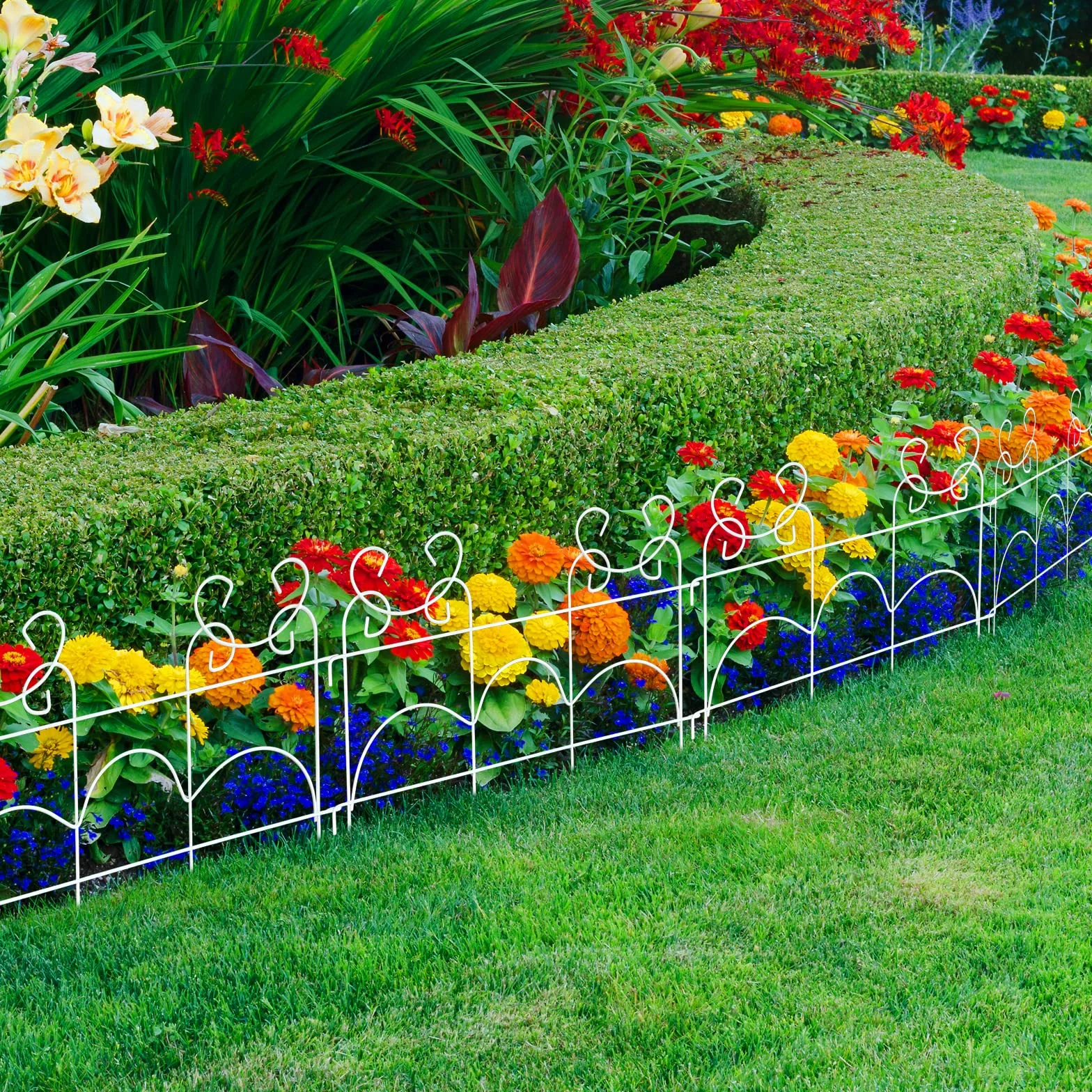 ARIFARO Bordure de Jardin sans Creuser Bordure de Paysage 33cm Haut x 43cm Large, Paquet de 20, Longueur Totale 8,6m, Barrière Bordure de Jardin en Métal pour L’extérieur, Patio, Pelouse