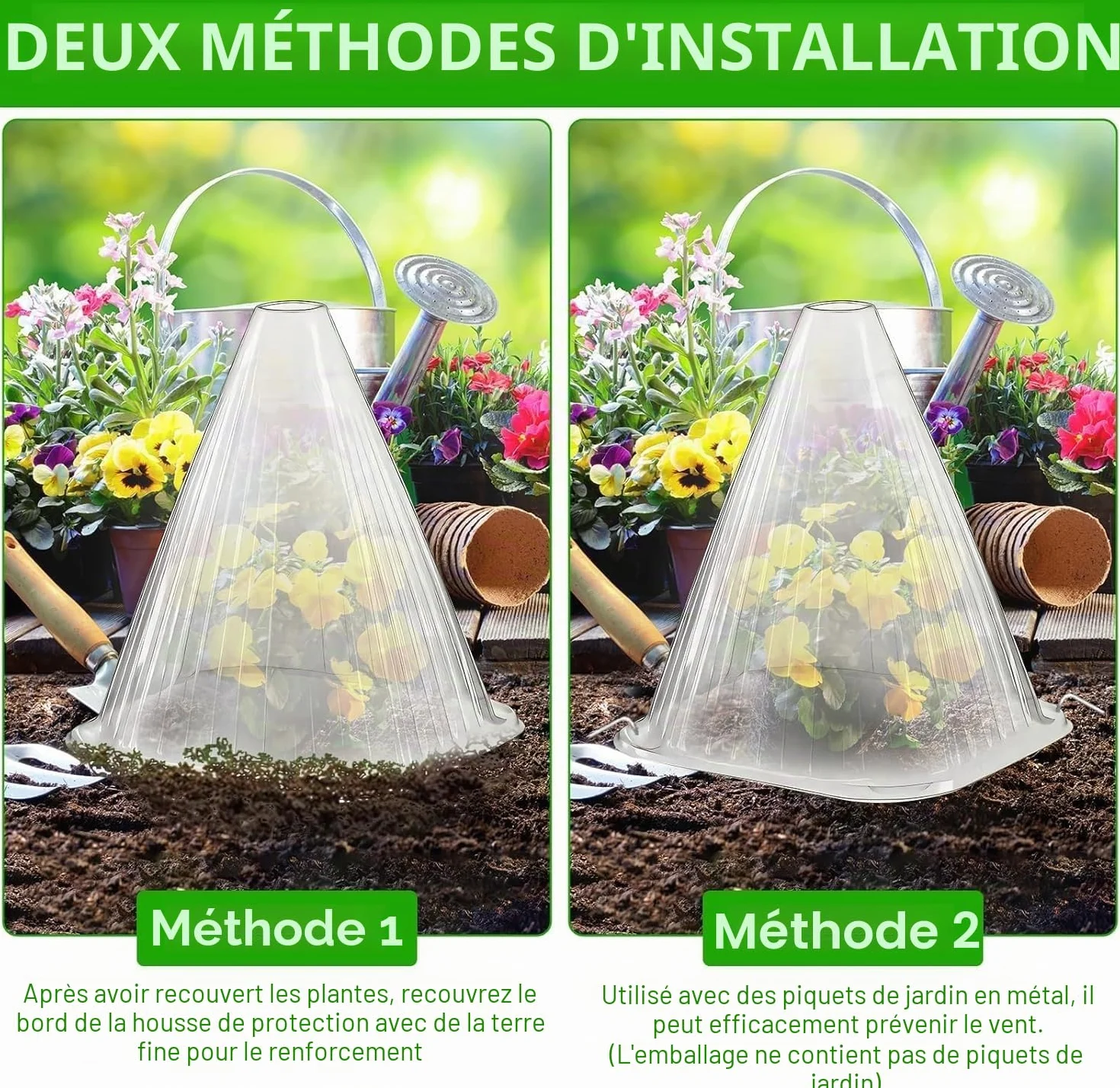 KAHEIGN 20 Pièces Cloches pour Plantes de Jardin 22CM x 19CM Plastique Protection Contre Gel