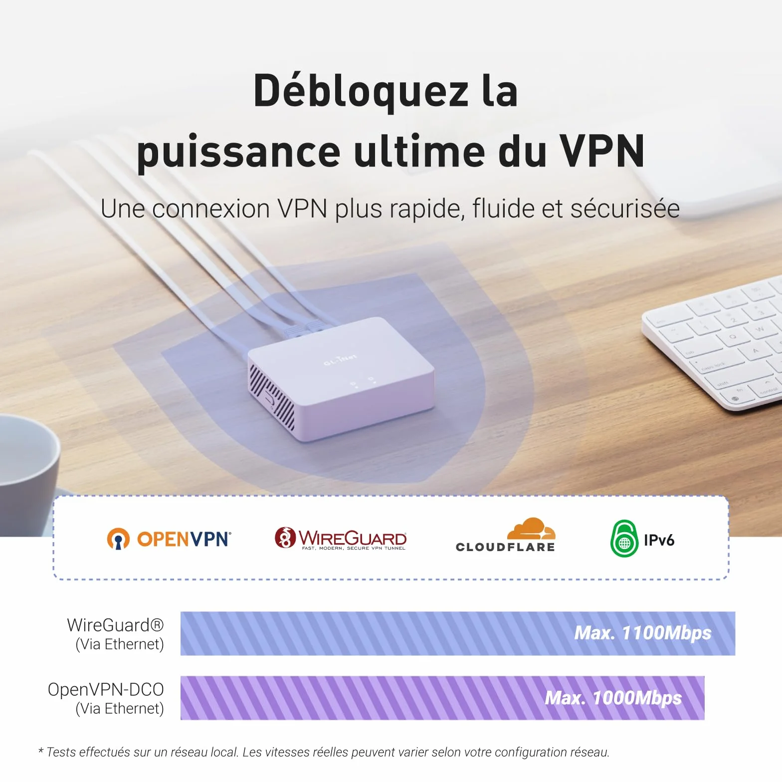 GL.iNet MT5000 Brume 3 Passerelle VPN Filaire Haute Vitesse 1100 Mbps 3×2.5G Multi-WAN Sécurité DPI OpenWrt