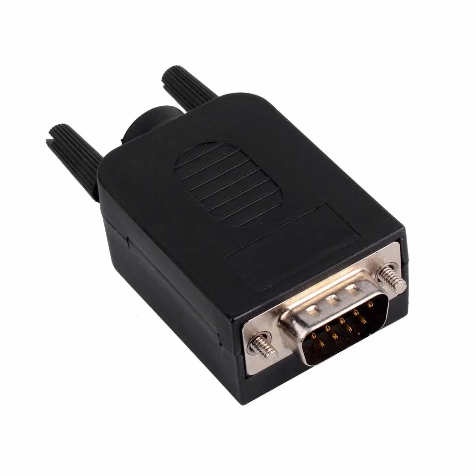 Adaptateur mâle DB9 9 Broches D-Sub Connecteur Bornier Couvercle Plastique