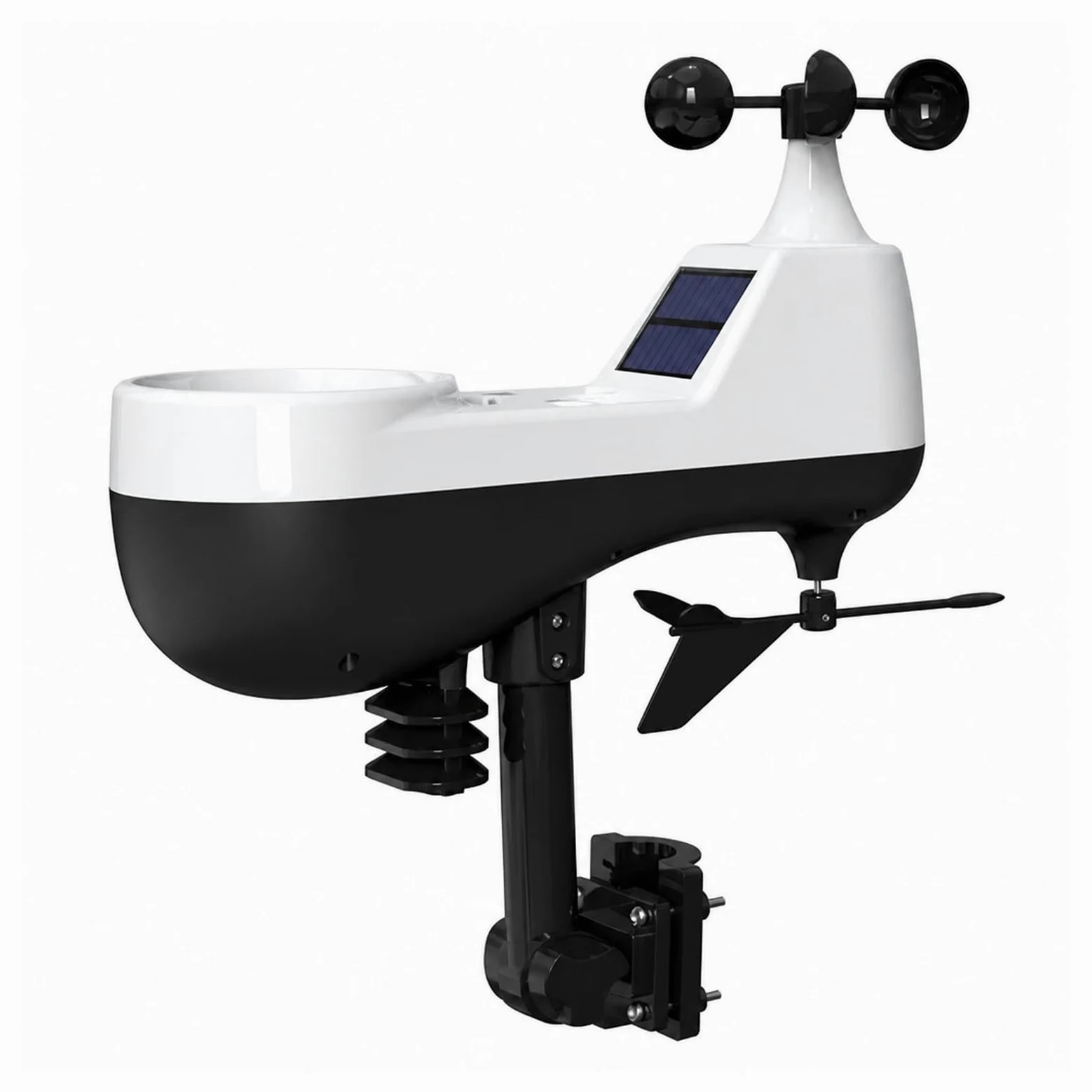 Pluviomètre extérieur, Réveil De Station Météo Sans Fil 7,5" Avec Capteur | WHITE