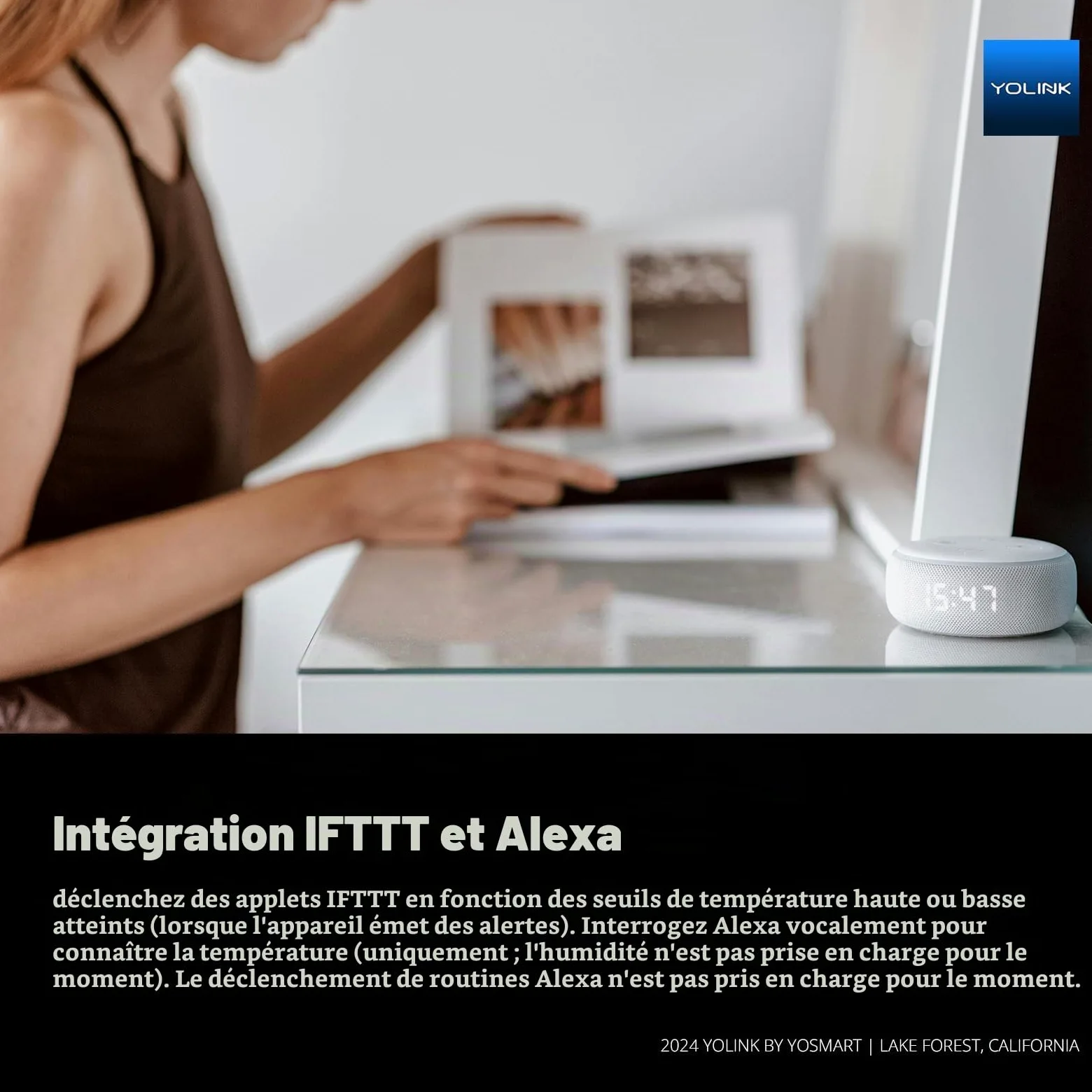 YoLink Lot de 3 thermomètres hygromètres intelligents sans fil, large plage de températures pour congélateur, réfrigérateur, serre, cage pour animaux de compagnie, alertes d'application, e-mail