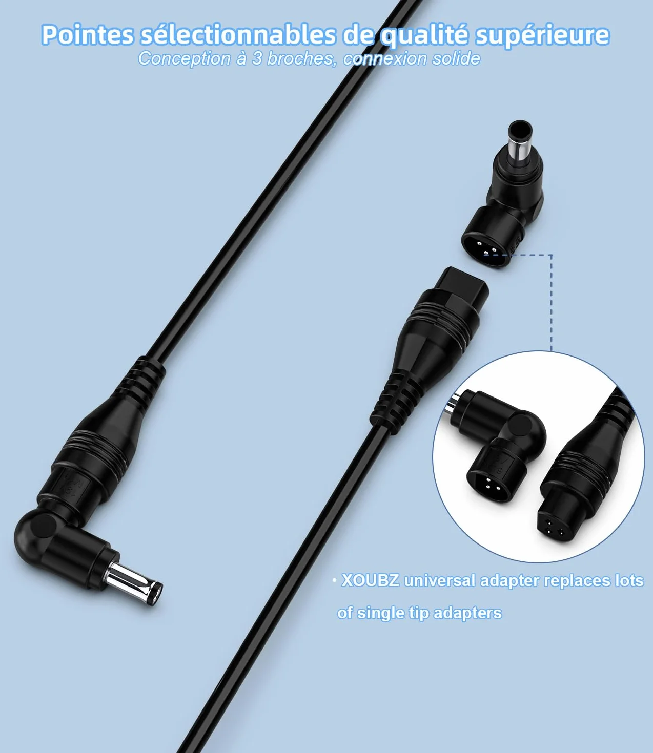 Chargeur Universel 90W pour Lenovo ASUS Dell HP Acer Toshiba Notebook Ultrabook Chromebook avec 15 Embouts