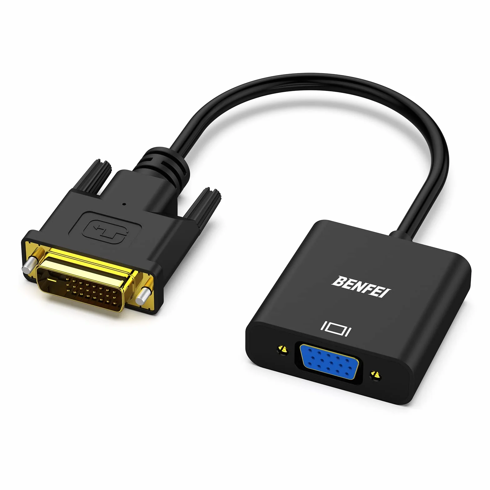 BENFEI Adaptateur Actif DVI-D vers VGA, DVI-D 24+1 vers VGA Mâle vers Femelle