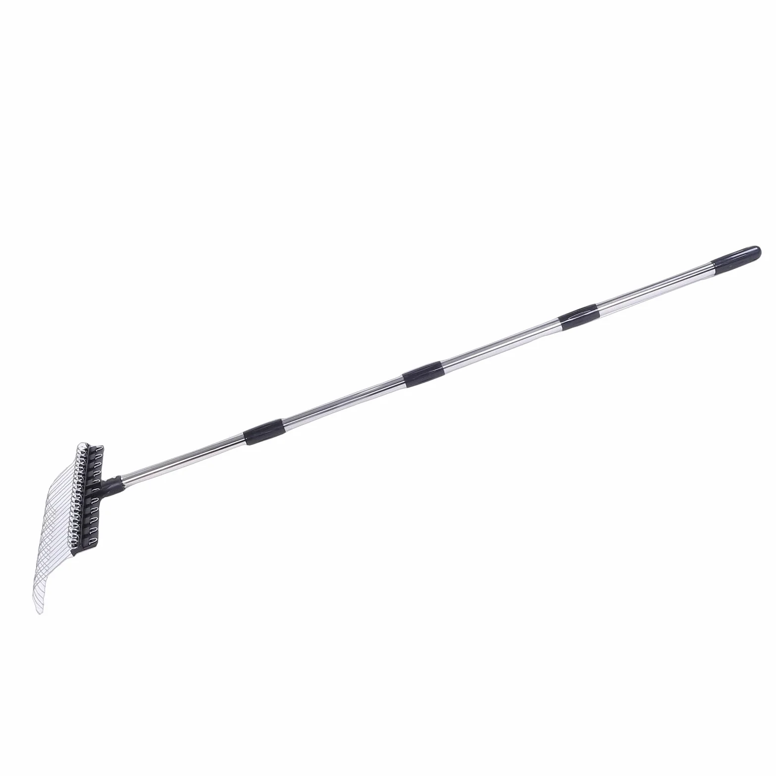 Cocoarm Râteau Jardin 41,5cm Acier Trempé Réglable Noir | Dents flexibles, 4 sections, léger, feuilles, gravier, paillis