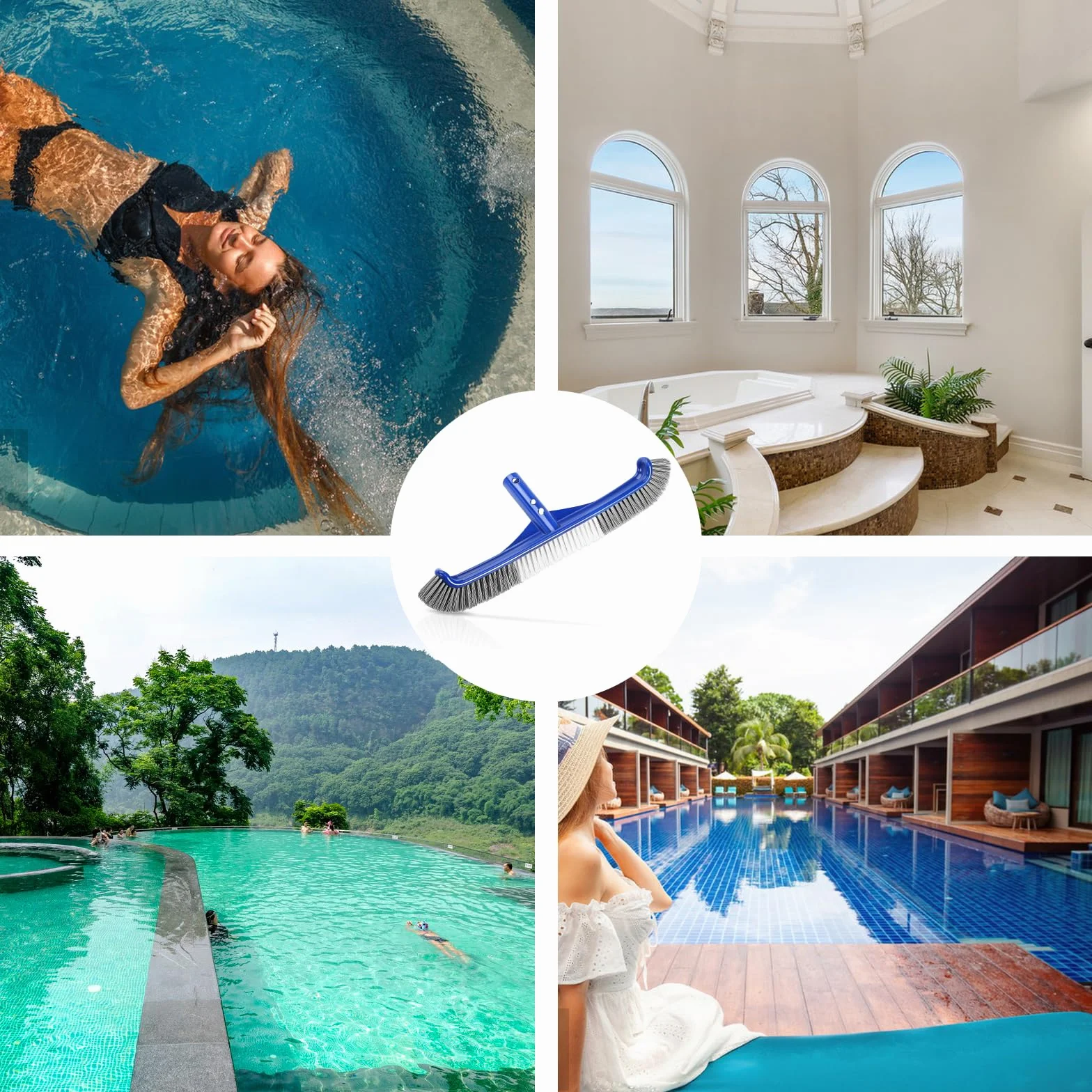ChengCKJ Brosse de piscine en nylon nettoyage paroi sol