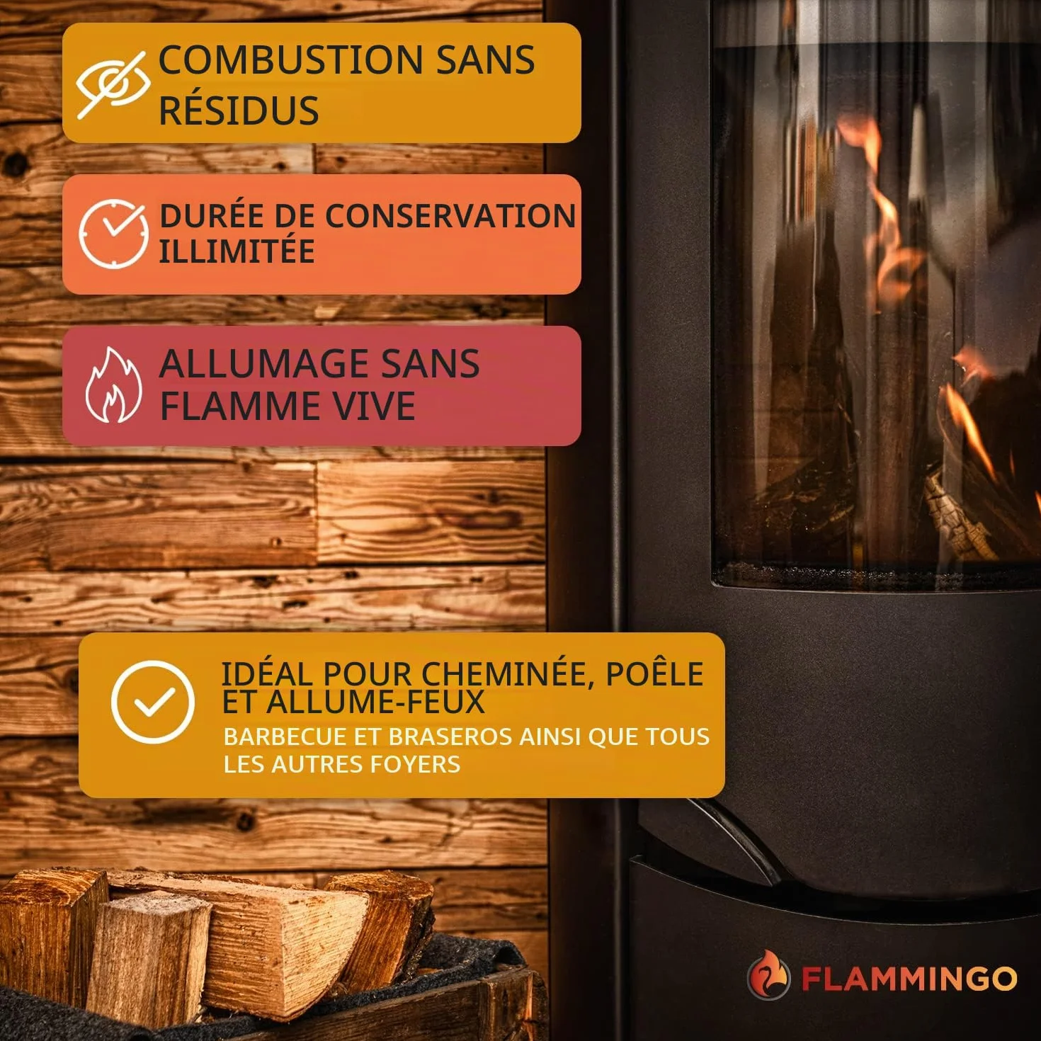 Allume-feu barbecue bio laine de bois et cire