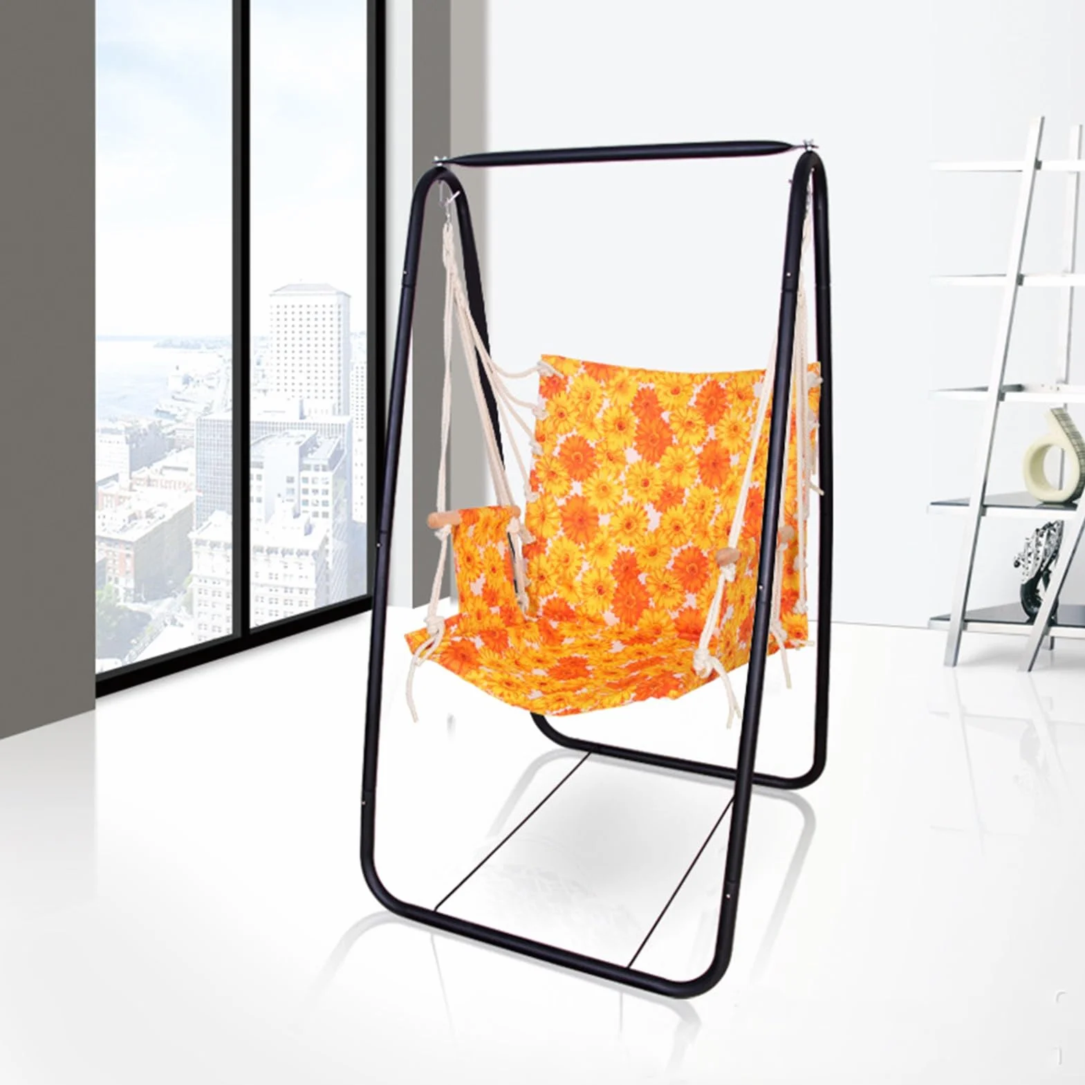 Support de balancelle en A, métal, forte capacité de charge, base renforcée anti-déformation, chaise suspendue extérieur