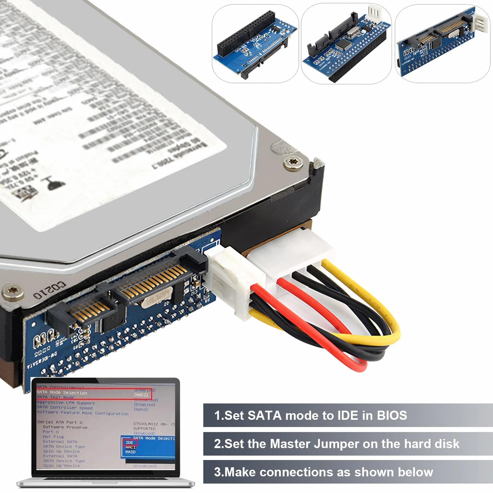 Adaptateur IDE SATA Convertisseur 40 Broches vers SATA Femelle pour Disque Dur 3,5"