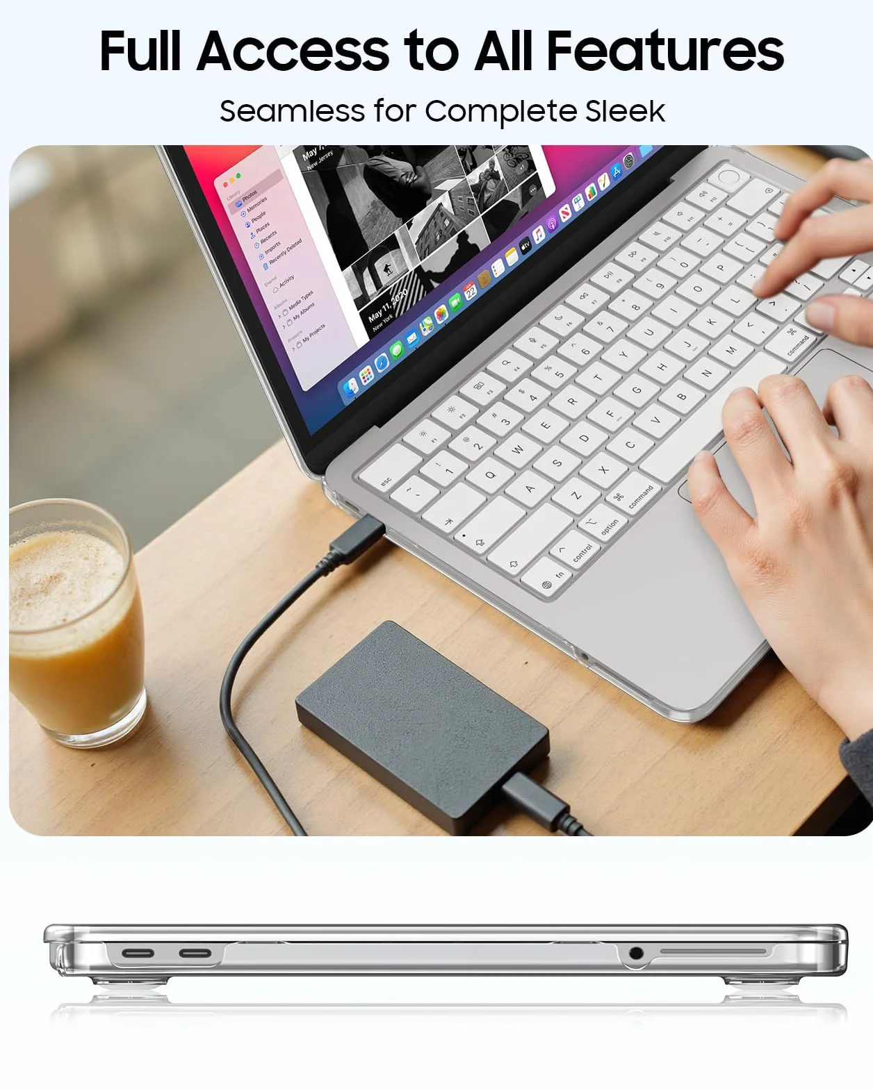 FINTIE Coque MacBook Neo 13 Pouces 2026 A3404 Série Motifs Fine Légère Rigide Plastique Camélia