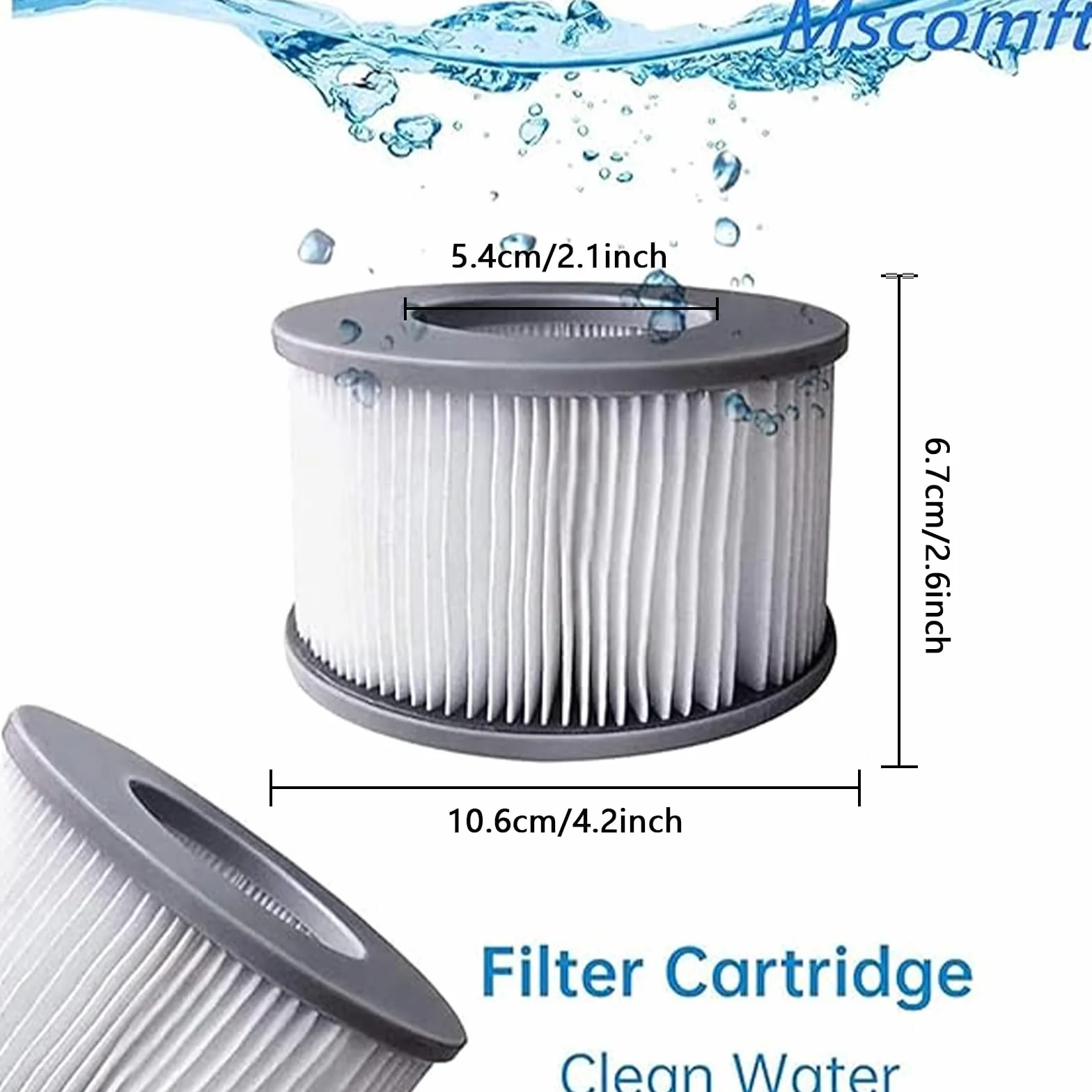 Filtre Spa Lite pour MSPA Whirlpoal - Cartouche Filtrante 4 Pièces Modèle 2020