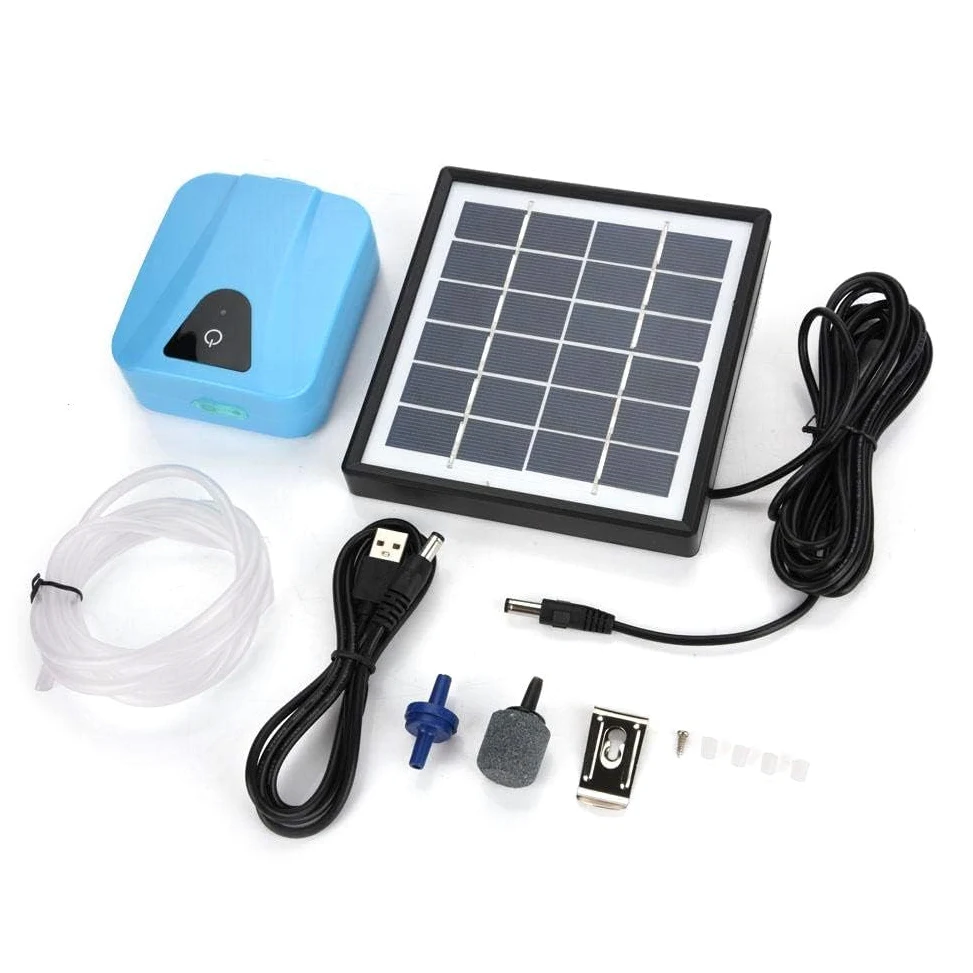 Aérateur de Bassin Solaire Professionnel, Pompe à Oxygène Pompe à Air de Bassin Pompe à Air à énergie Solaire Aérateur à énergie Solaire pour Aquariums D'aération de Bassin de Jardin 2L / Min