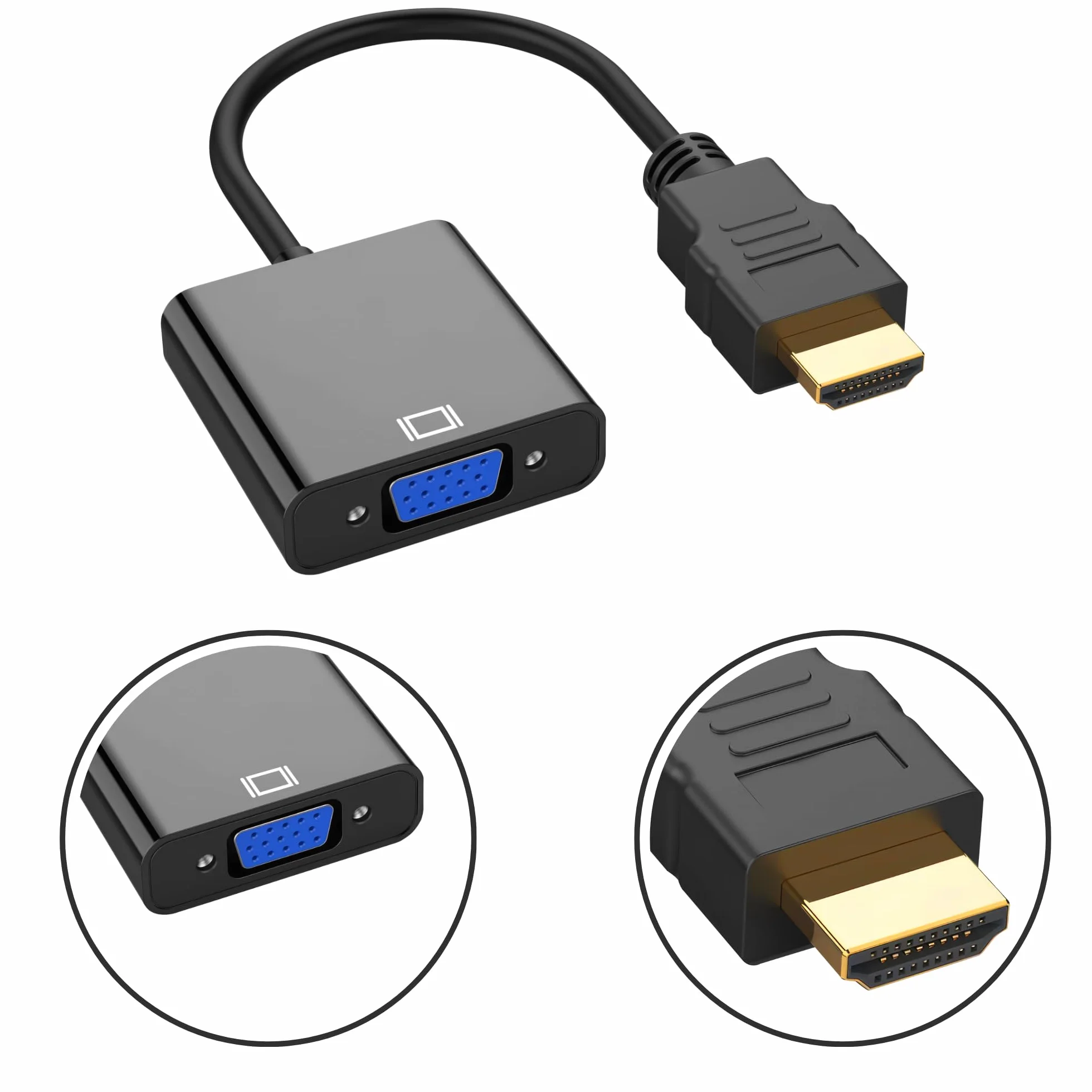 PHONILLICO Adaptateur HDMI vers VGA 15cm pour TV
