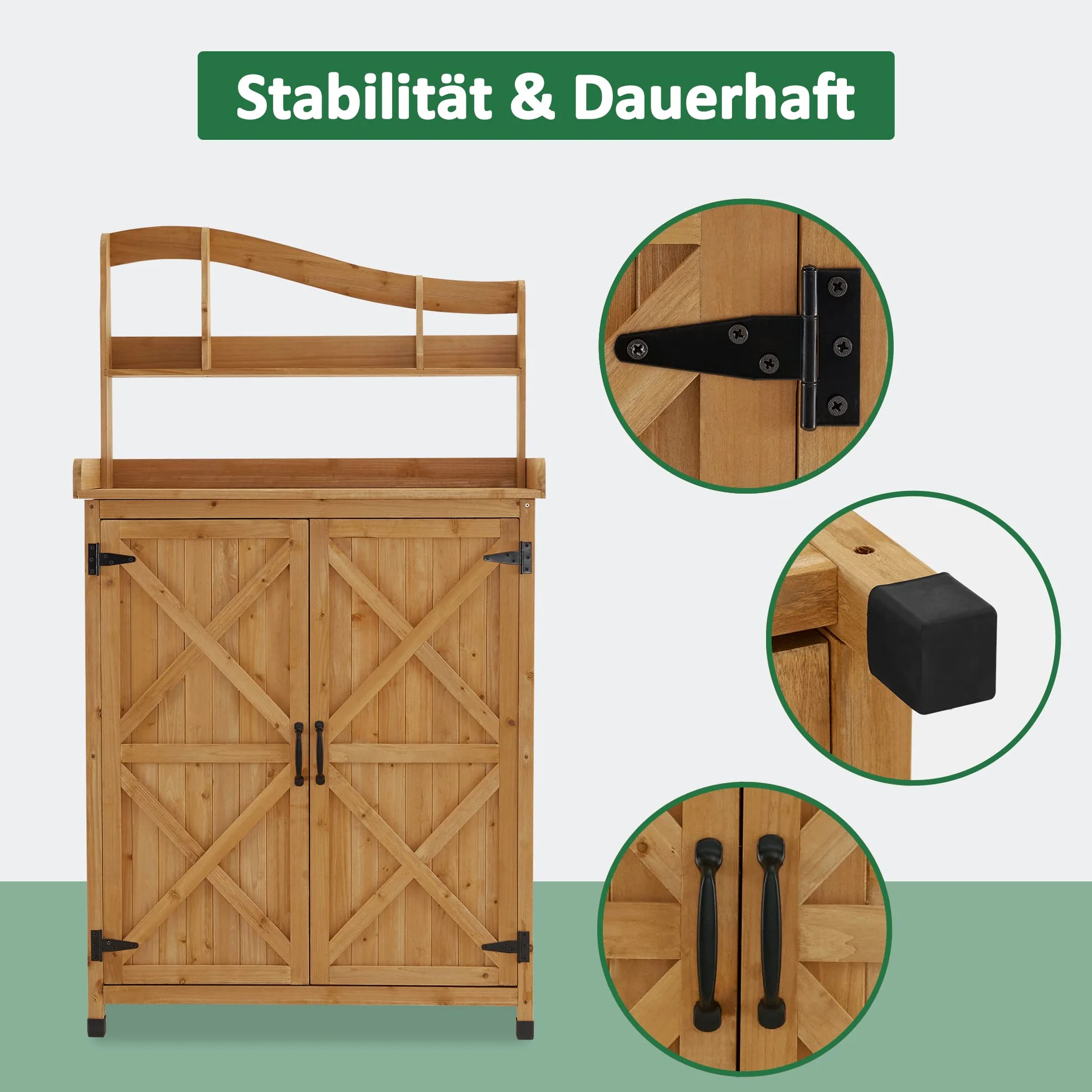 M MCombo Table de Jardinage en Bois résistante aux intempéries avec Plan de Travail Naturel