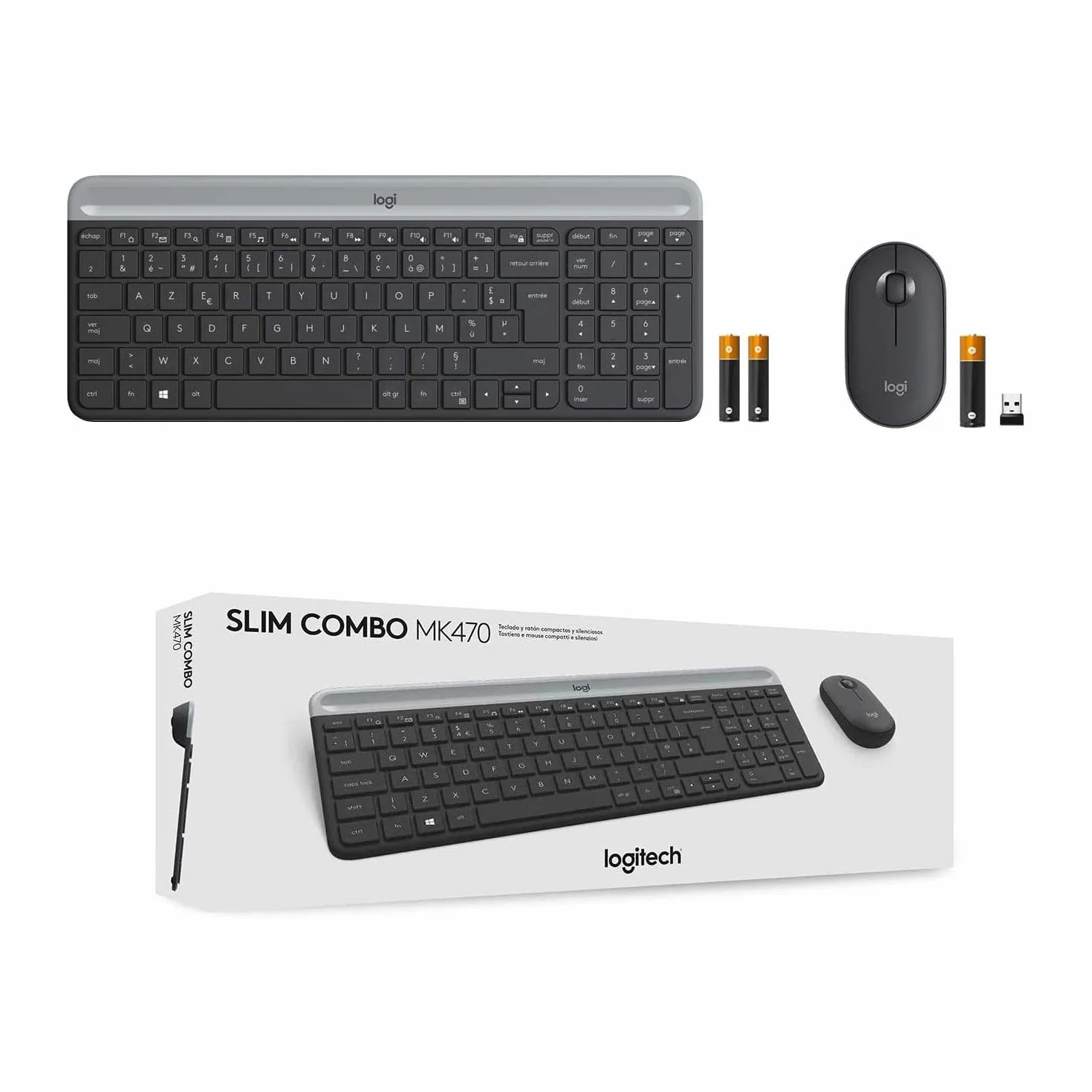 Logitech MK470 Combo Clavier et Souris sans Fil AZERTY Français Noir