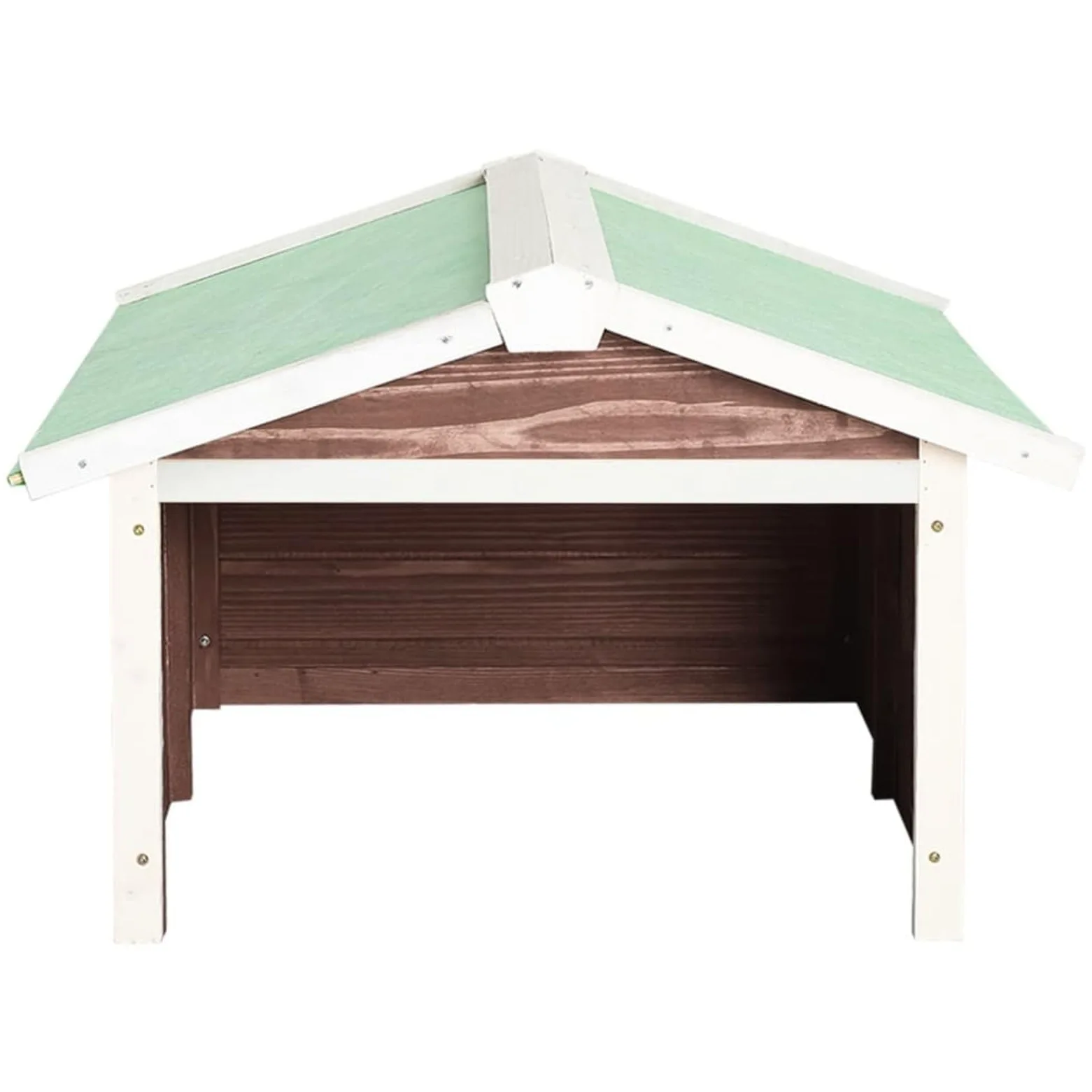 Gecheer Abri de Jardin en Bois pour Tondeuse Robot - Design Rustique, Protection UV et Intempéries - 72x87x50 cm