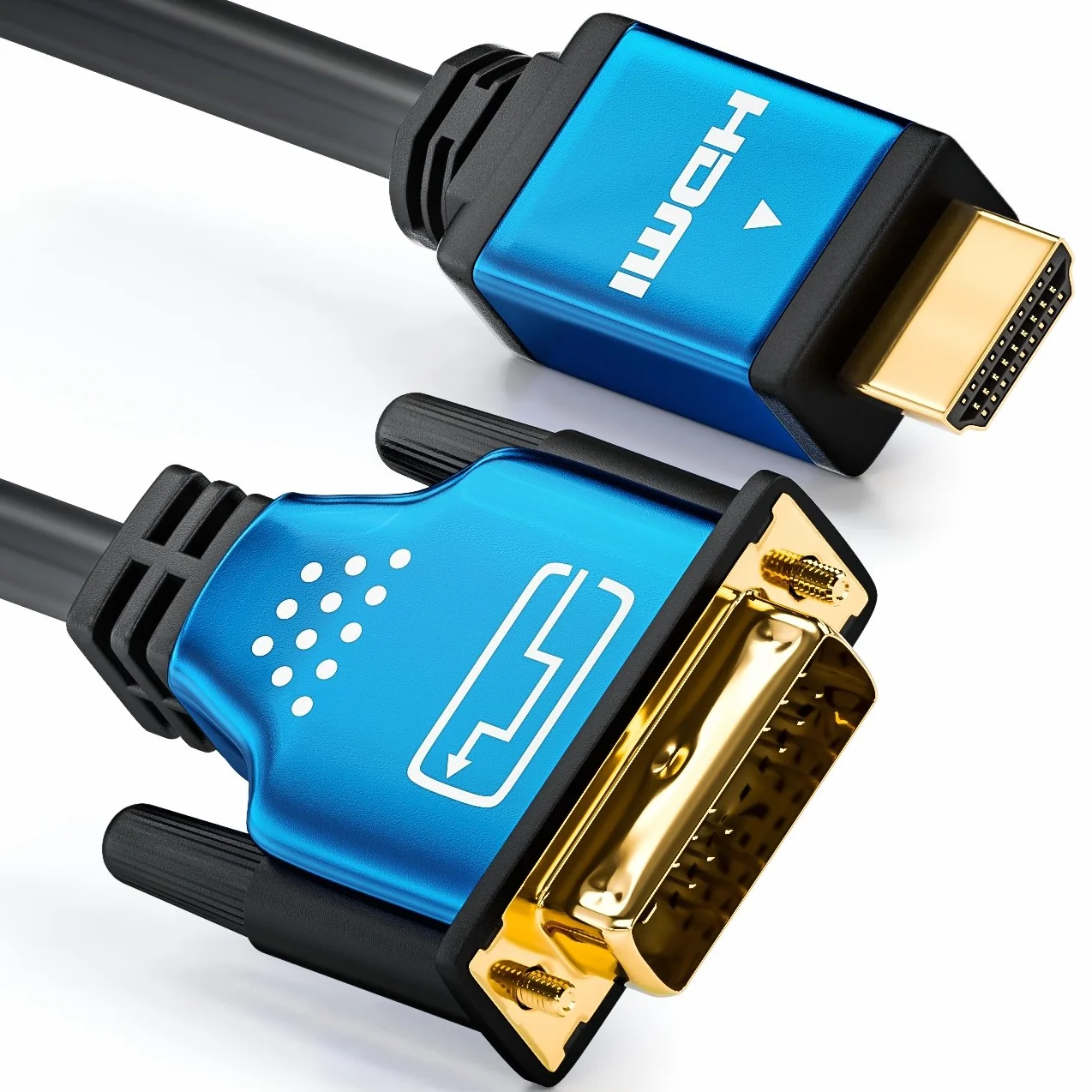 deleyCON 10m Câble HDMI vers DVI Haute Vitesse 1080p Full-HD 3D Ready pour Moniteur