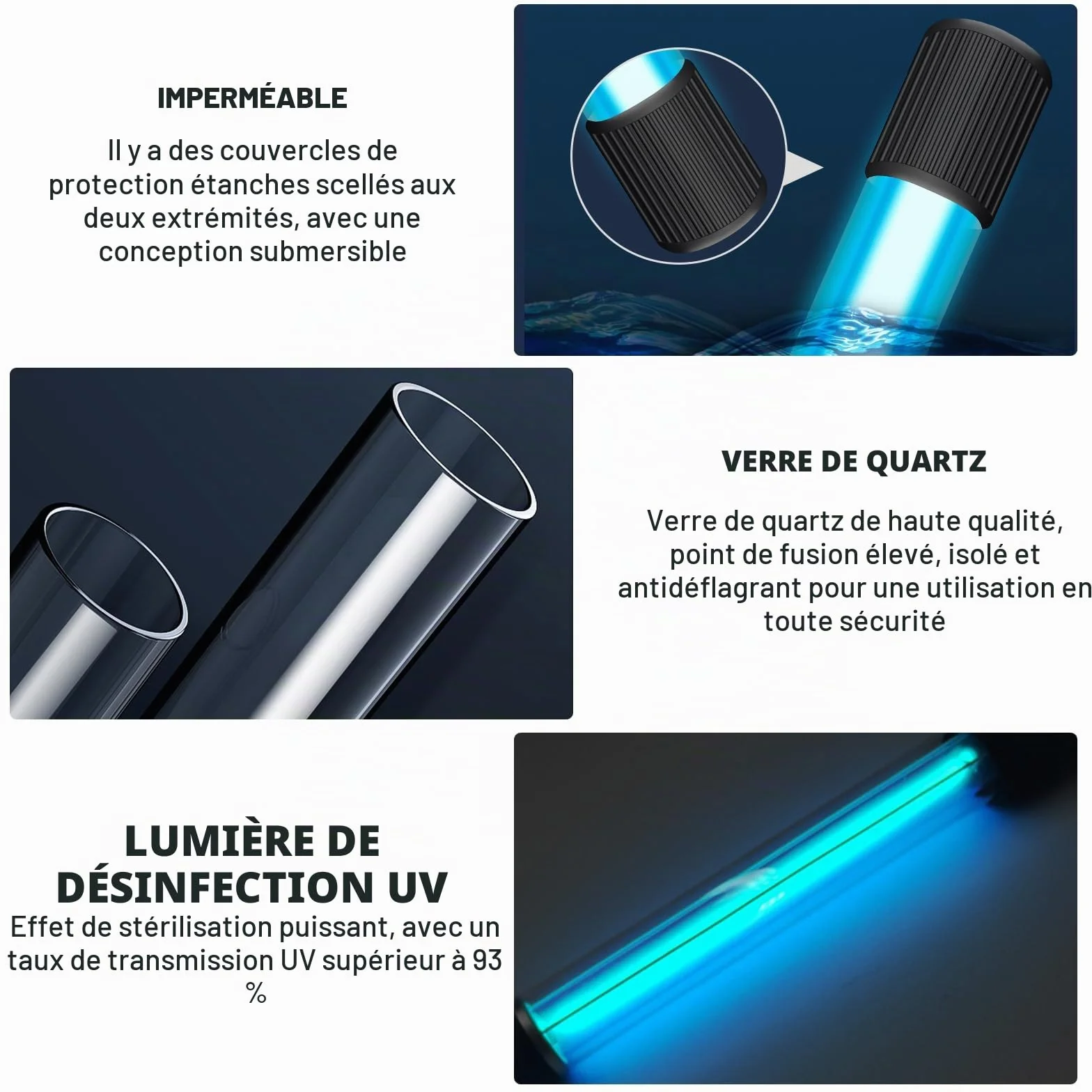 GOMETY Lampe UV Stérilisateur Aquarium 13W Minuterie Étanche