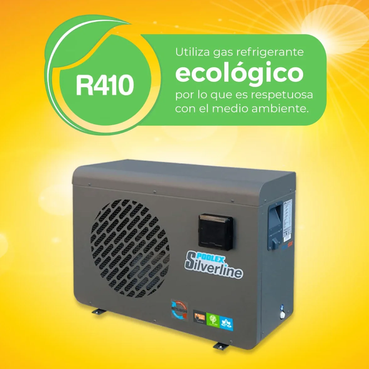 POOLEX Pompe à Chaleur Piscine PC-SLP055 Silverline 55 5.5kW 20-30m3 Silencieuse