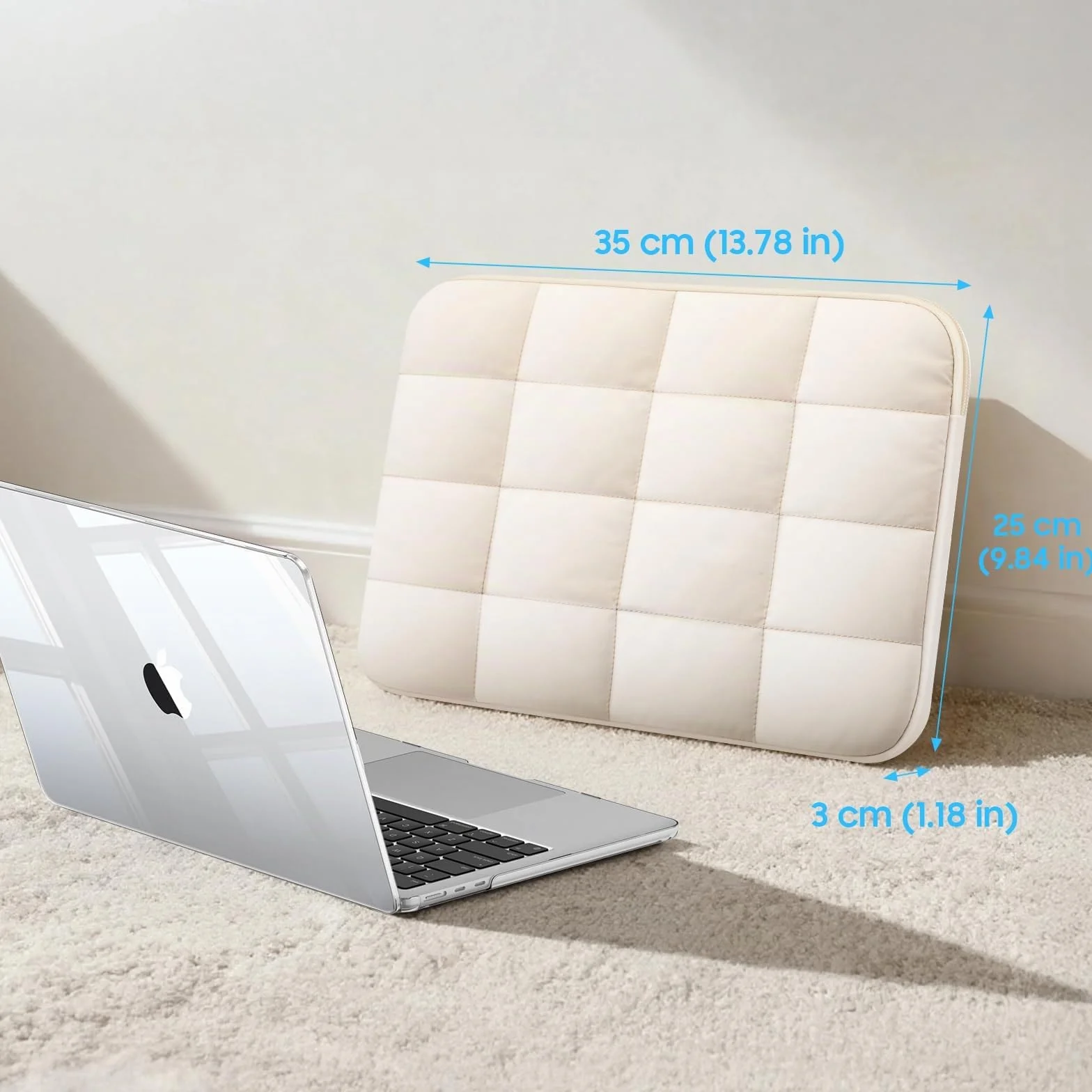 FINTIE Coque Housse MacBook Air 13.6 Pouces M5 M4 M3 M2 2026 2025 2024 2022 Beige