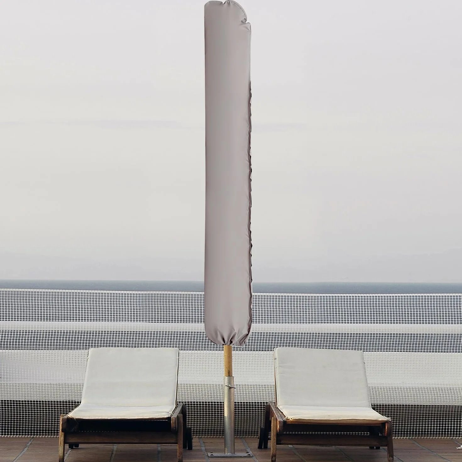 Housse Imperméable pour Parasol 300 cm, avec Tige de Montage, Fermeture Éclair Invisible - 175×30,5/36,5 cm, Résistante aux UV