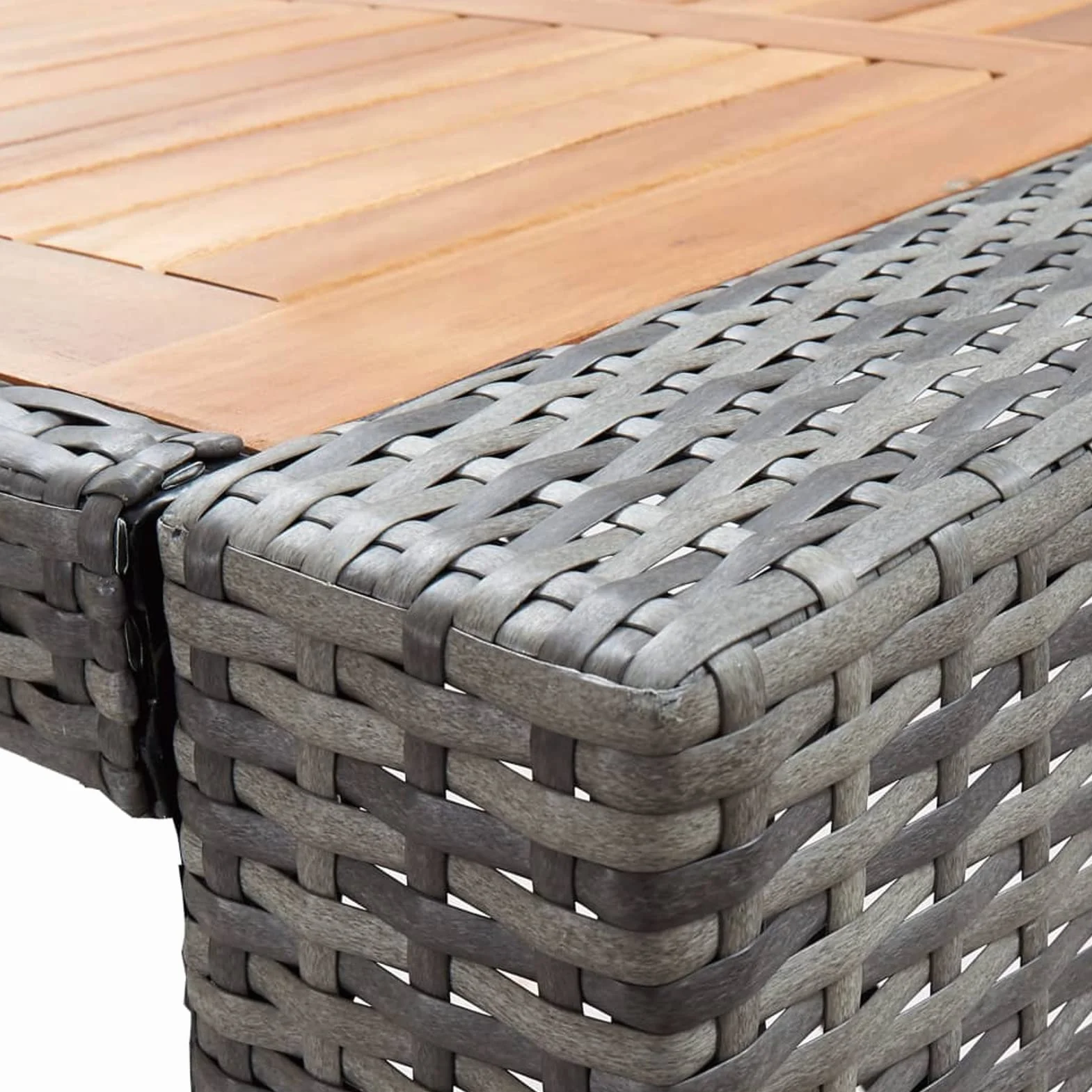 Ensemble de Bar 5 pcs Résine tressée Bois d'acacia Gris Mobilier de Jardin