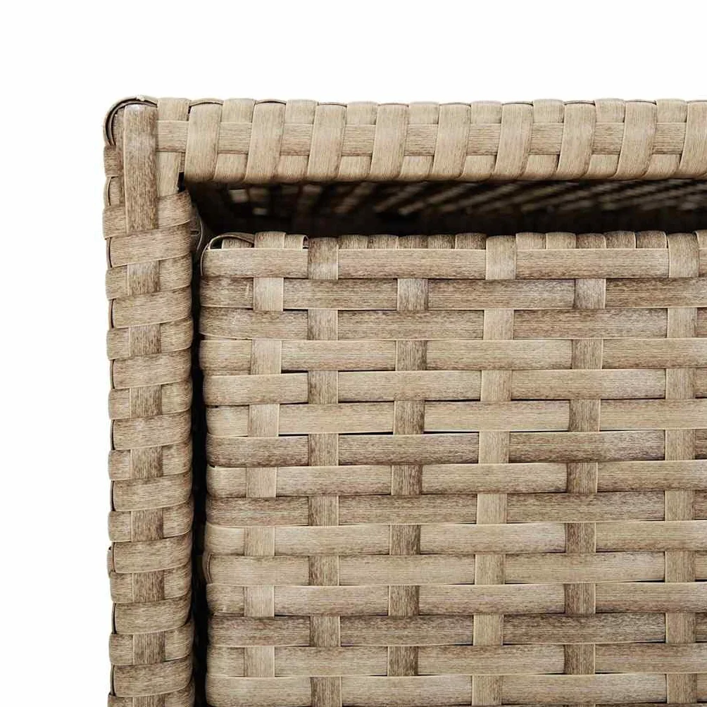 vidaXL Armoire de Rangement de Jardin, Résine Tressée Beige avec Tiroirs