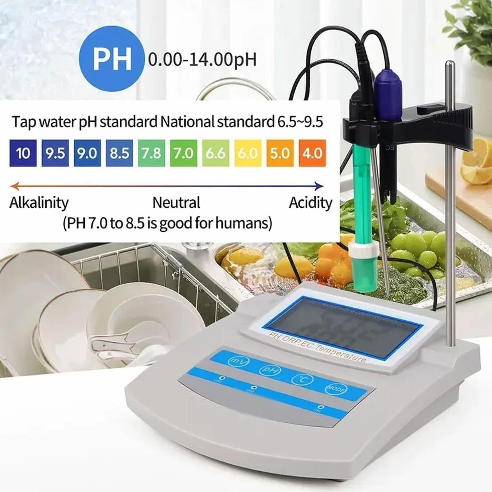 PH-mètre numérique pour laboratoire et aquarium, écran LCD, mesure 6 en 1 avec compensation de température et fonction TDS/EC/CF