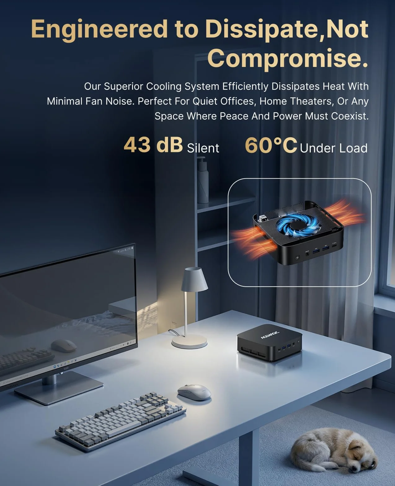ACEMAGIC Kron Mini K1 Mini PC AMD Ryzen Embedded R2544 8Go DDR4 256Go SSD W-11 Pro Triple écran 4K WIFI5 BT4.2