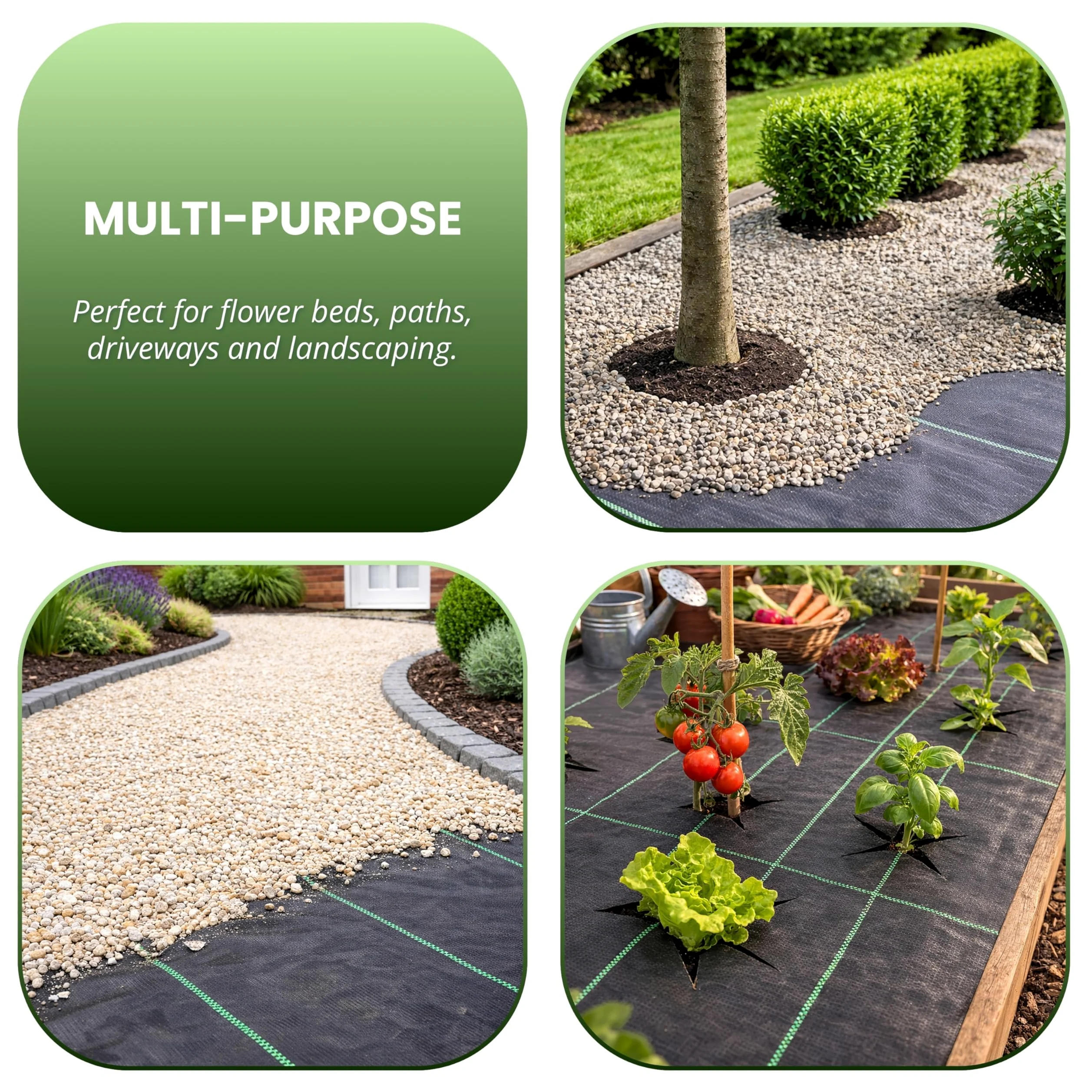 Jardin Mile® 1m x 50m Tissu Anti Mauvaises Herbes Ultra résistant de Membrane paillis Sol Jardin Allée Paysage