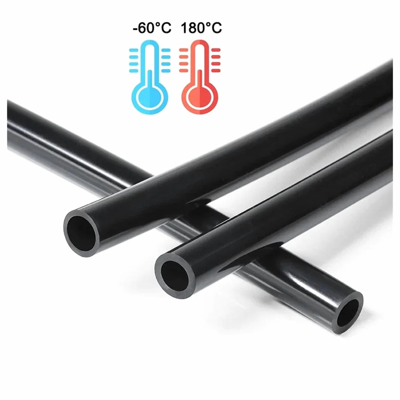 ISCBAFYX 1~10m Tube Noir Flexible Aquarium Air Irrigation Tuyau Connecteur d'eau Tuyau d'arrosage Réservoir de Poissons Étang Pompe Tuyaux (5 Meters_ID 10MM X OD 12MM)