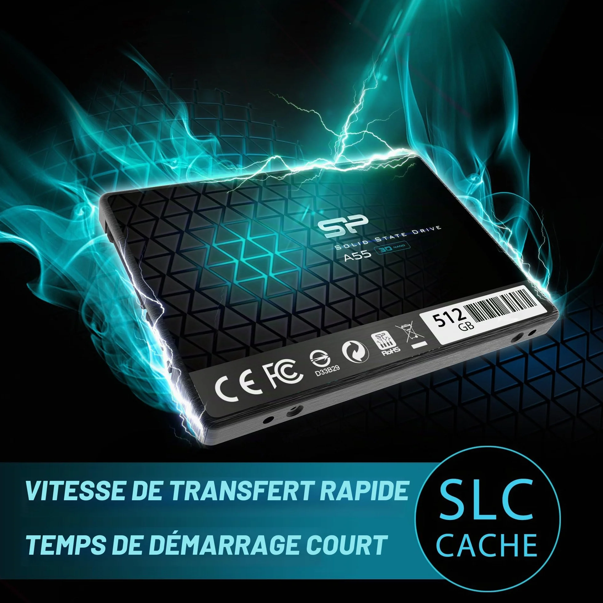 Silicon Power SSD 512GB 3D NAND A55 2.5" SATA III Internal Solid State Drive